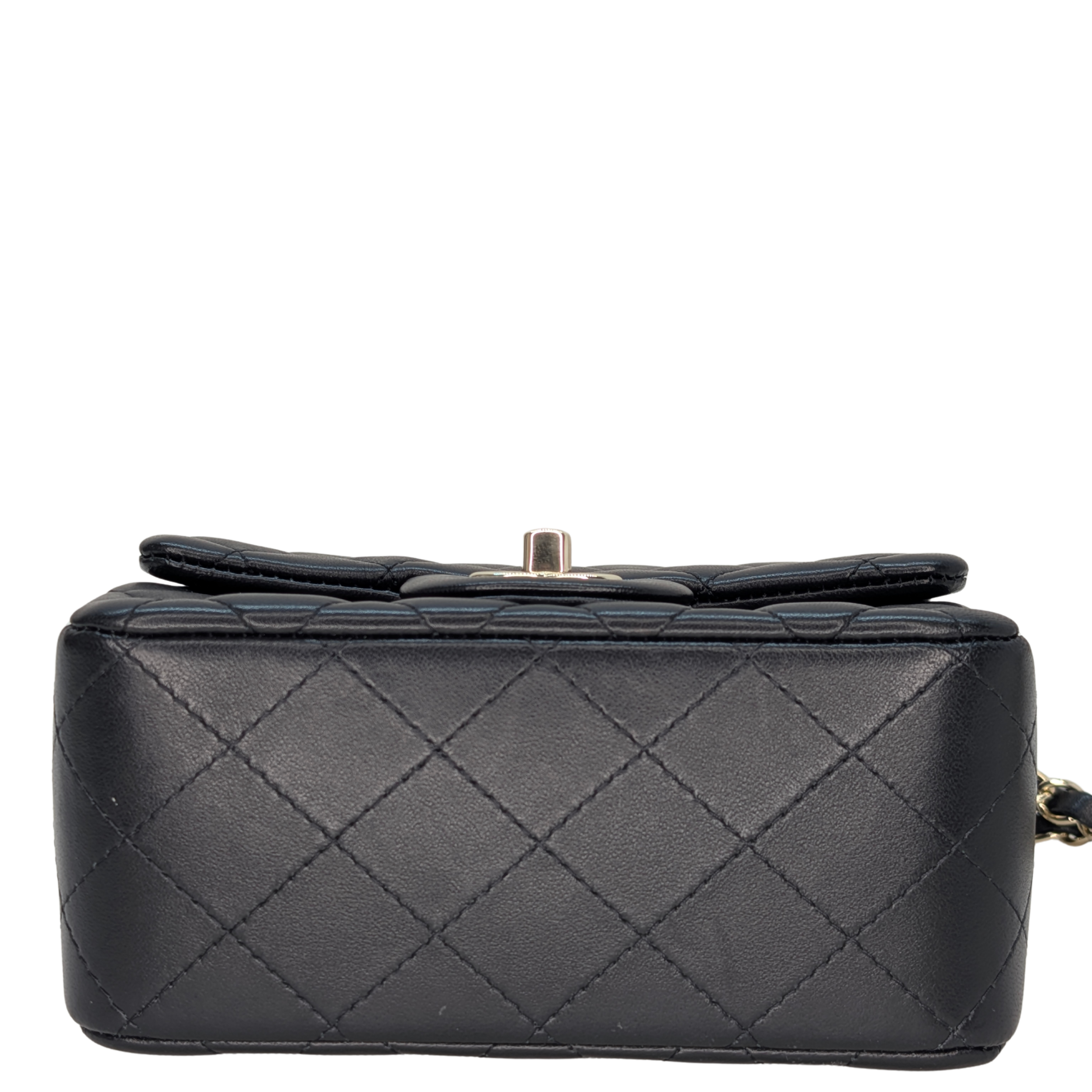 Chanel Classic Flap Mini Square Black Lambskin GHW Microchipped