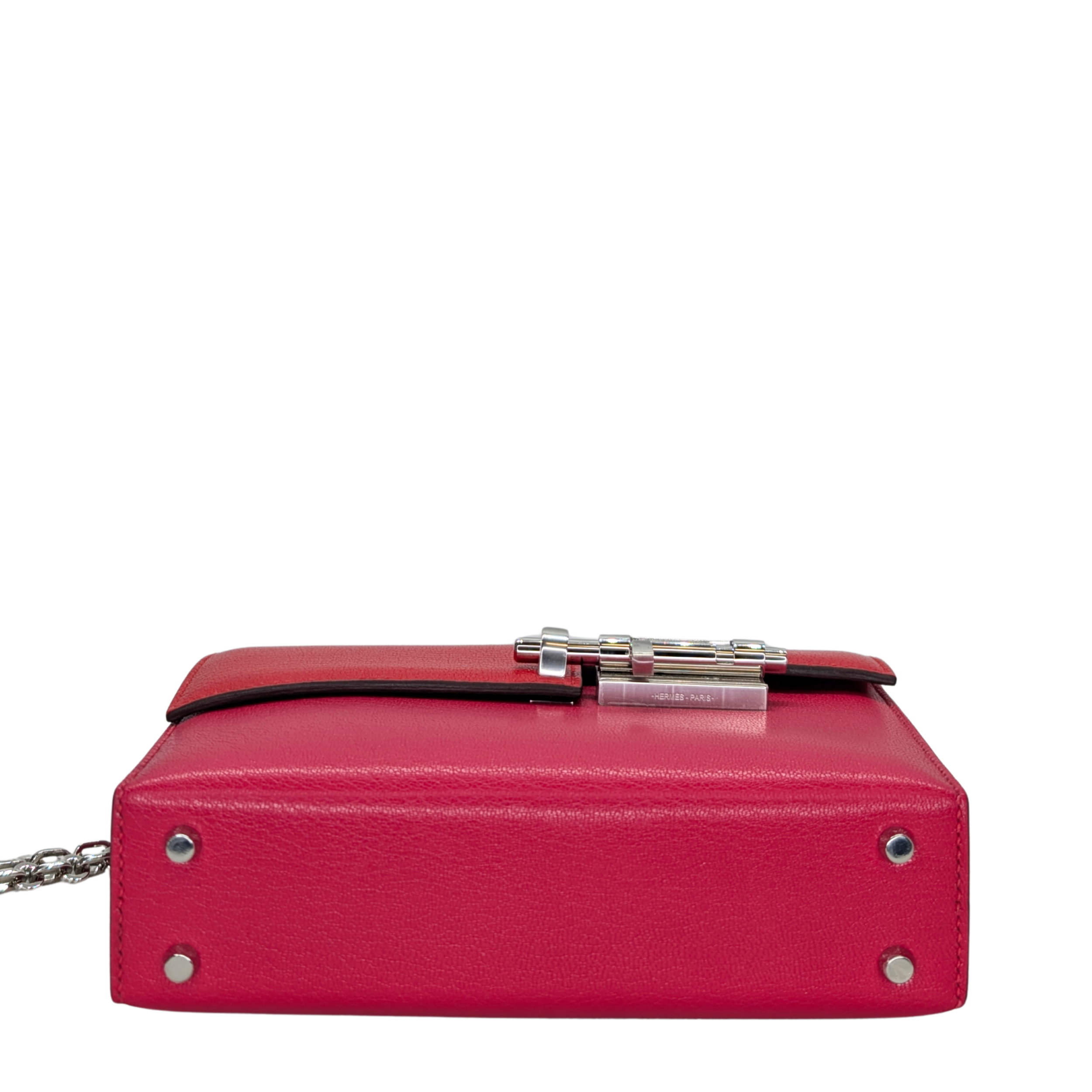 Hermes Mini Verrou Chainr Bag Red/Rose Mexico Y Stamp
