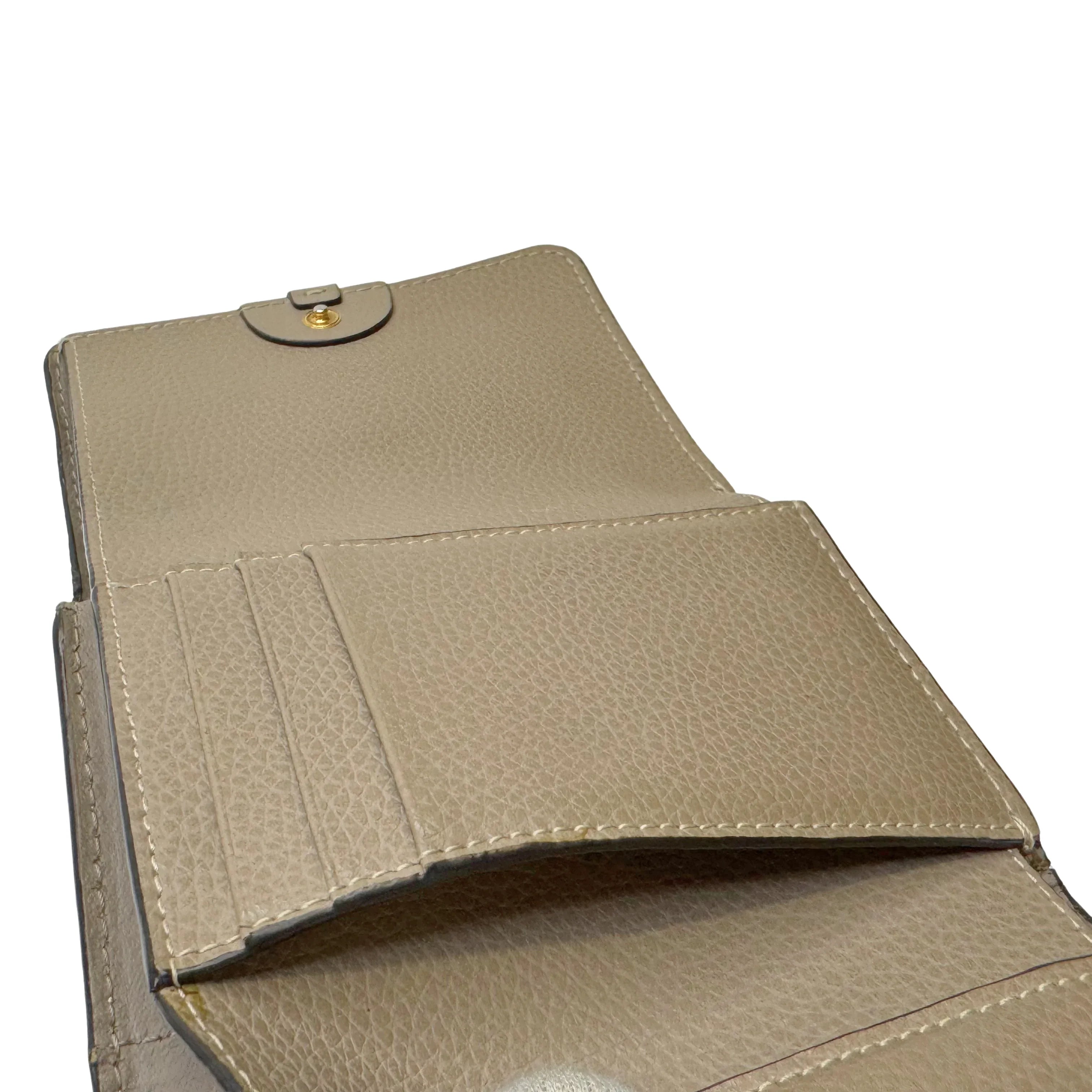 Chloe Calfskin Small Darryl Trifold Wallet Motty Grey