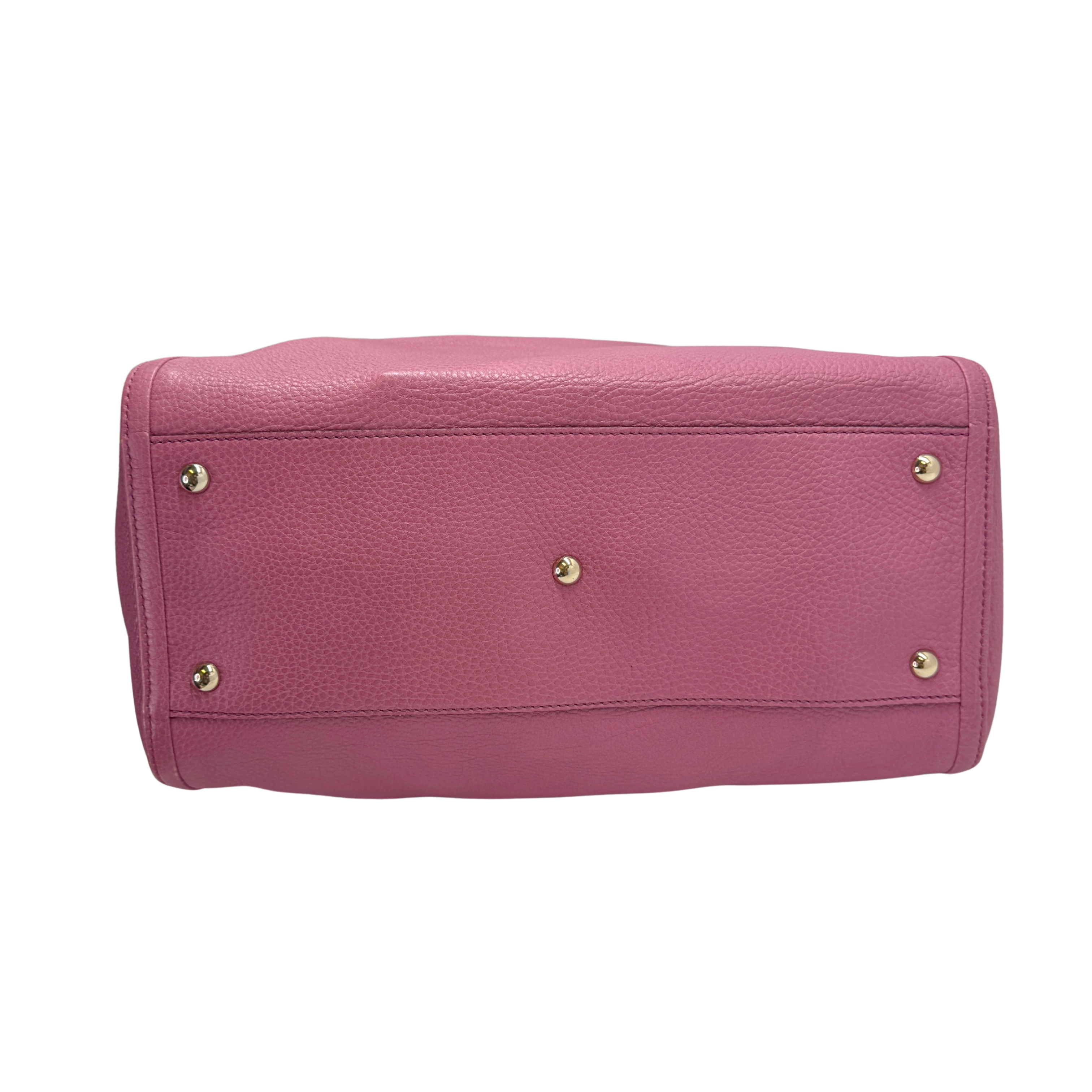 Gucci Pebbled Calfskin Medium Soho Shoulder Bag Fresia Rose