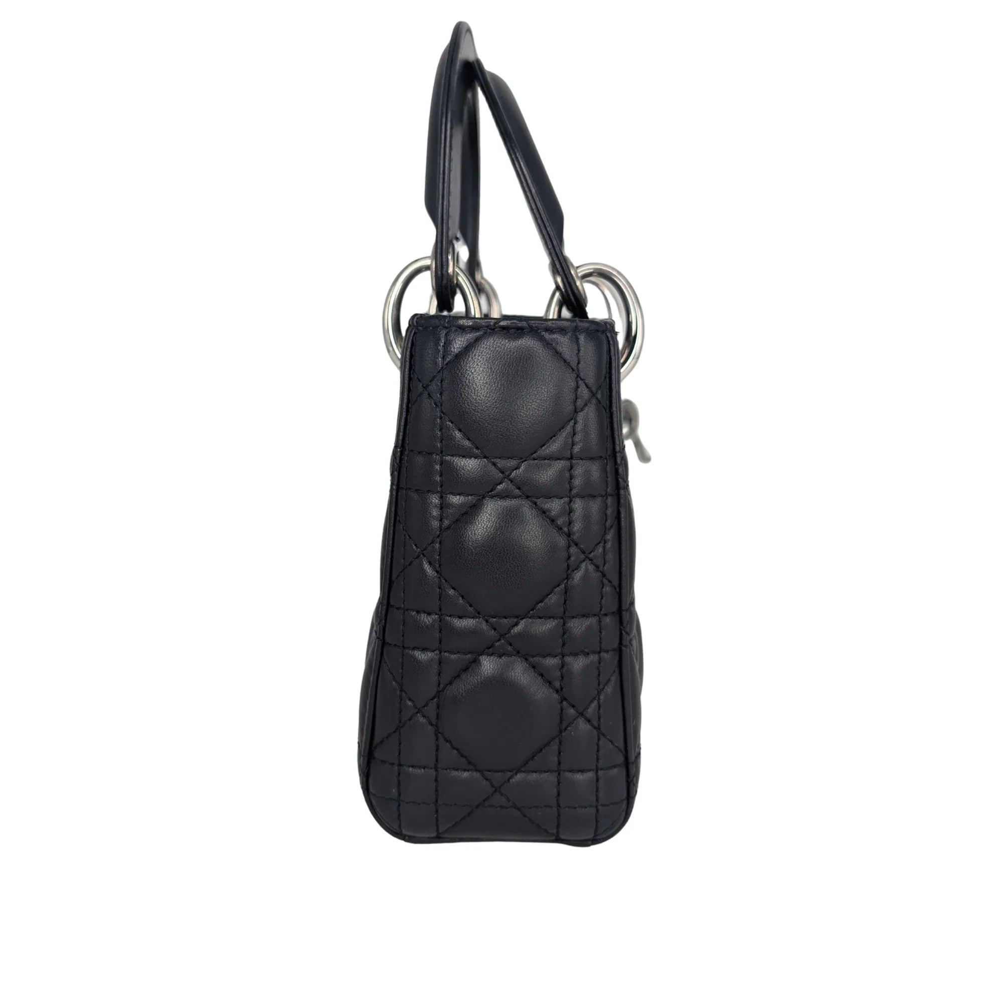 Christian Dior Lady Dior Cannage Mini Handbag Black - Lost Designer