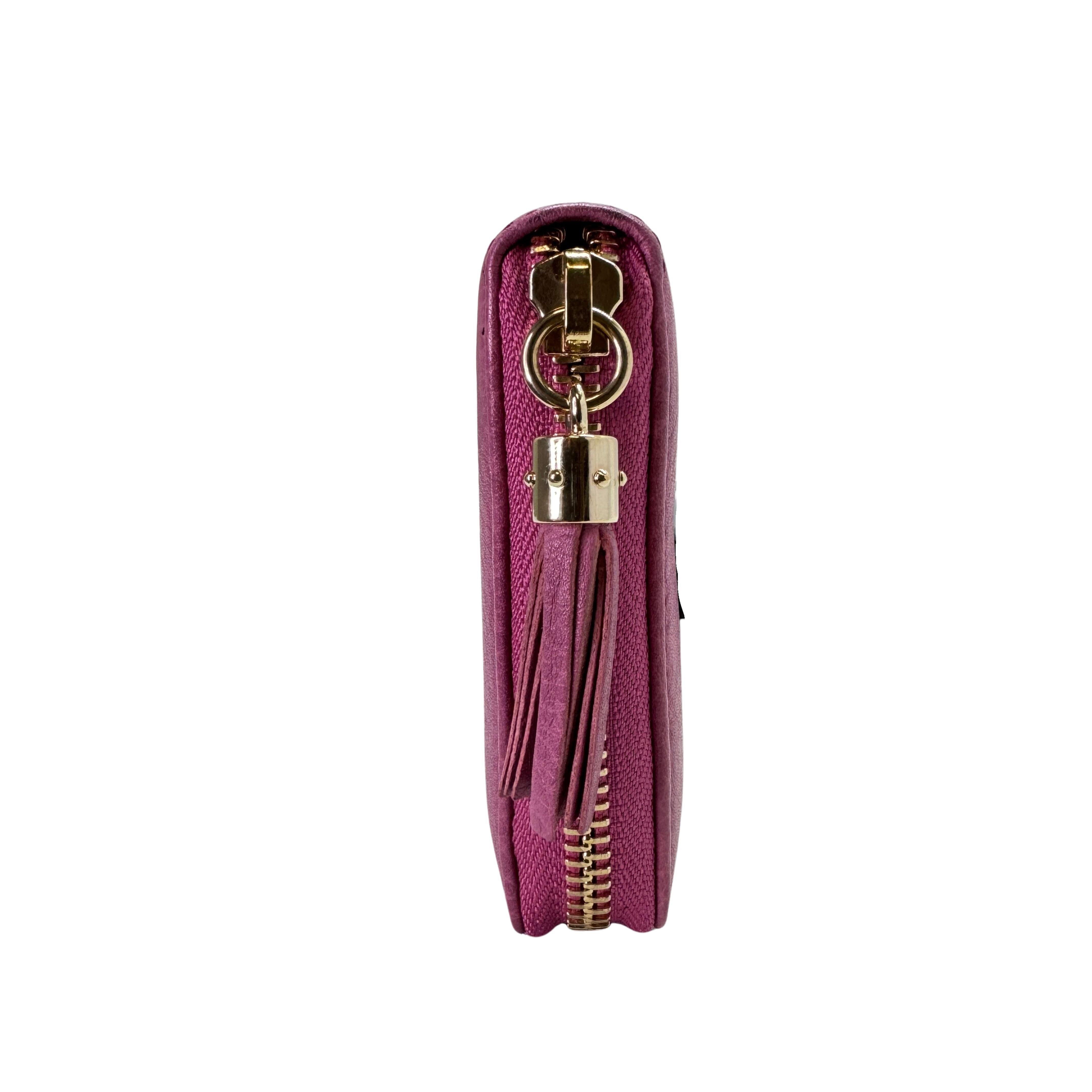 Gucci Pebbled Calfskin Soho Wallet Pink