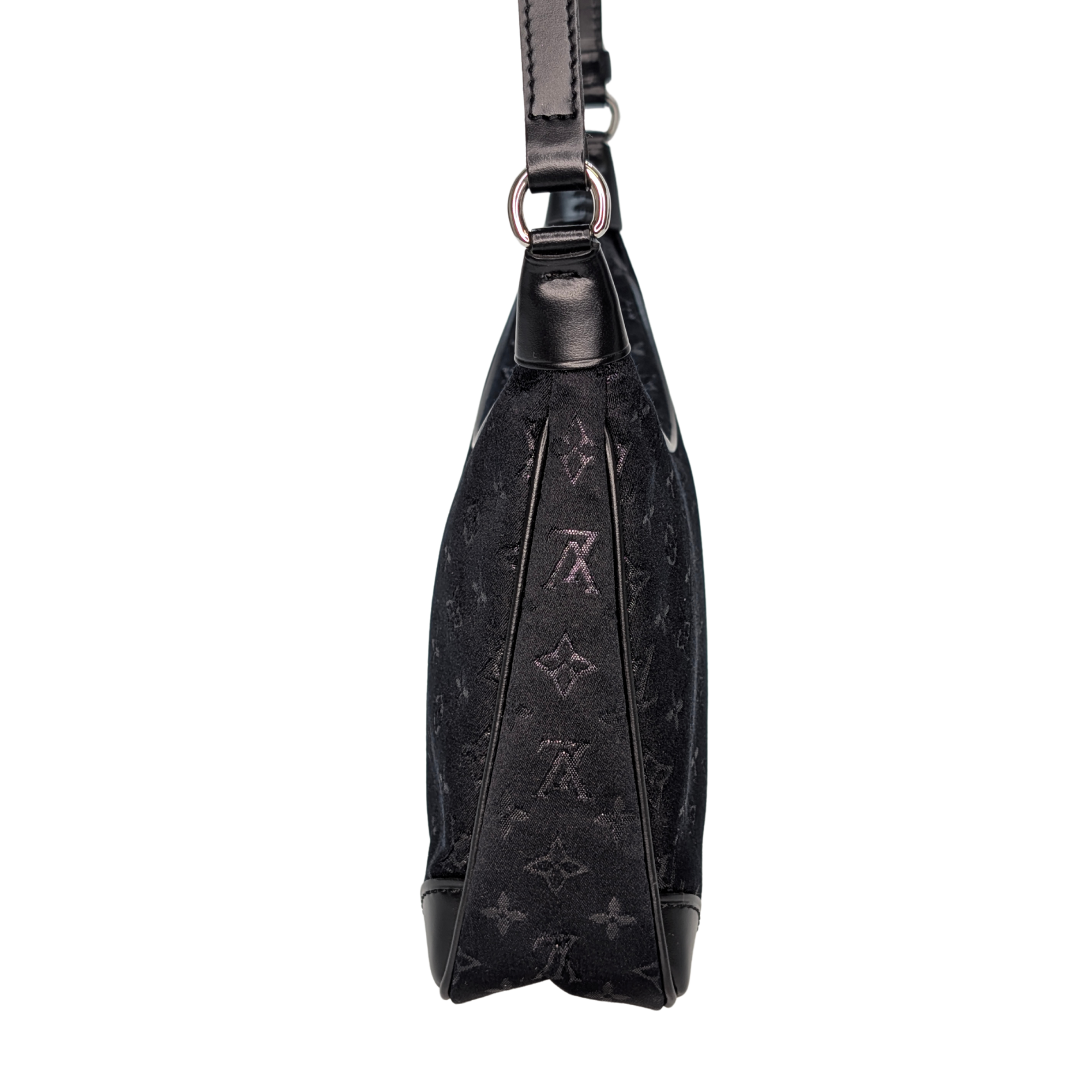Louis Vuitton Satin Little Boulogne Monogram Bag Black