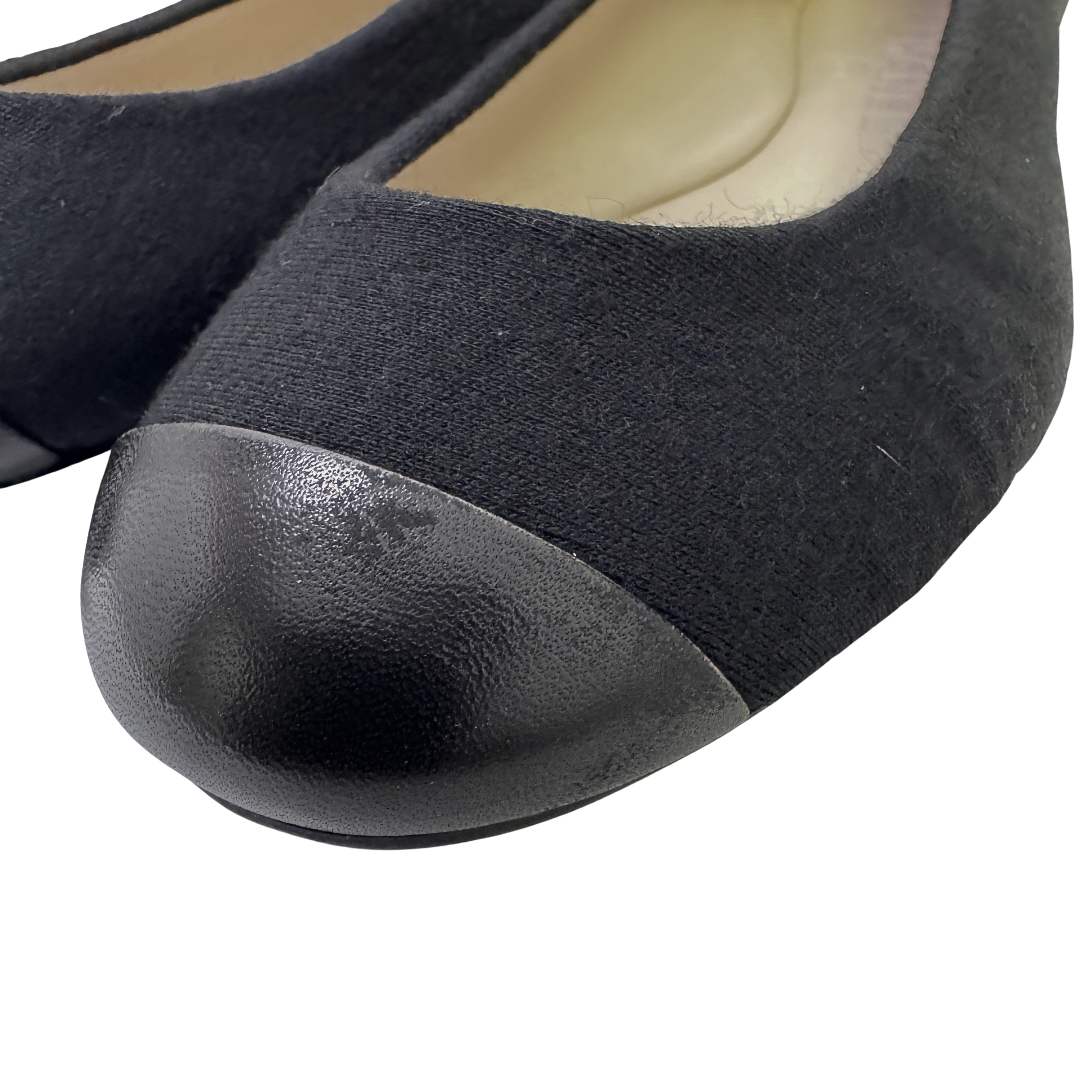 Chanel Ballet Flats Canvas Black 37.5