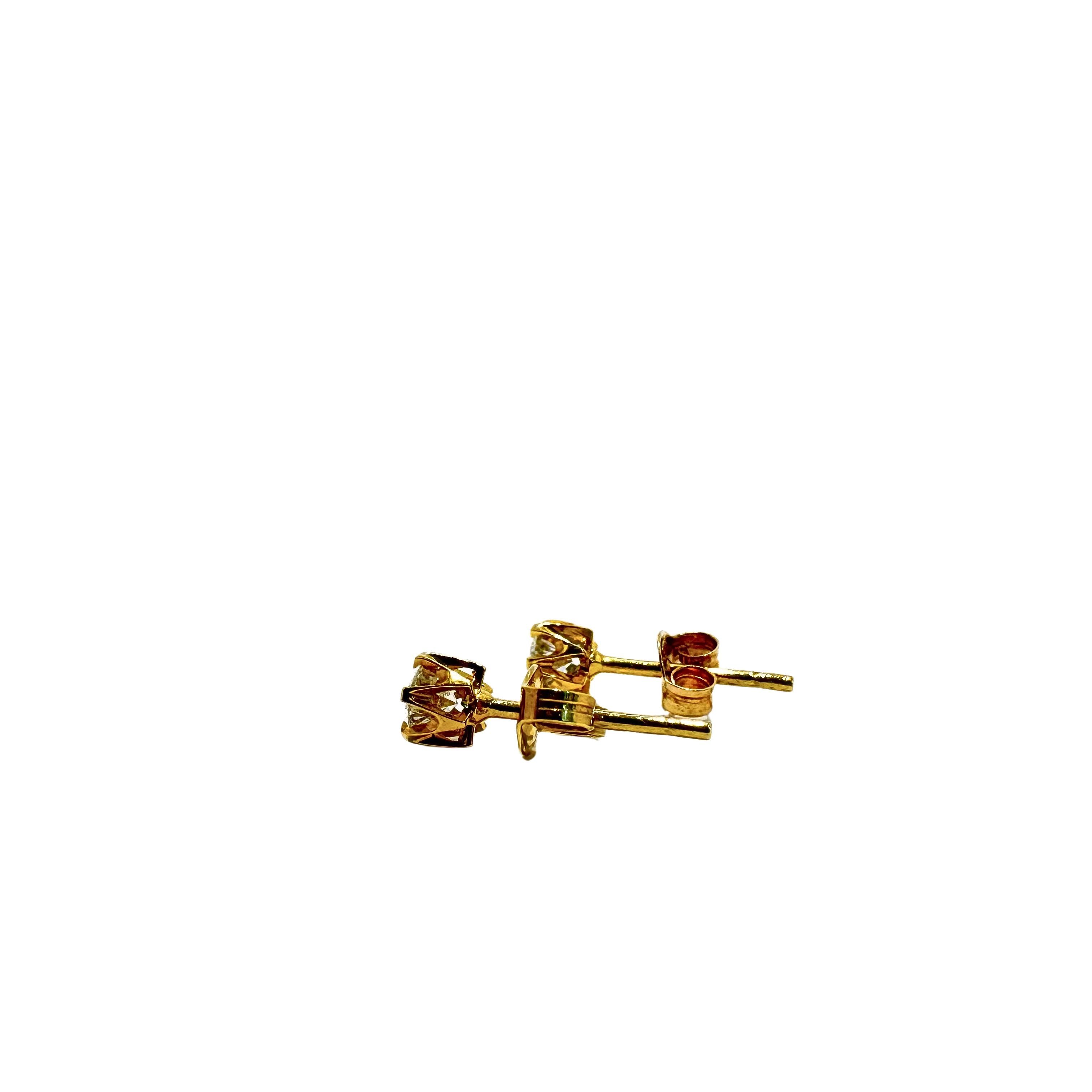 18ct Gold 0.4 Carat Total Diamond Studs Earrings