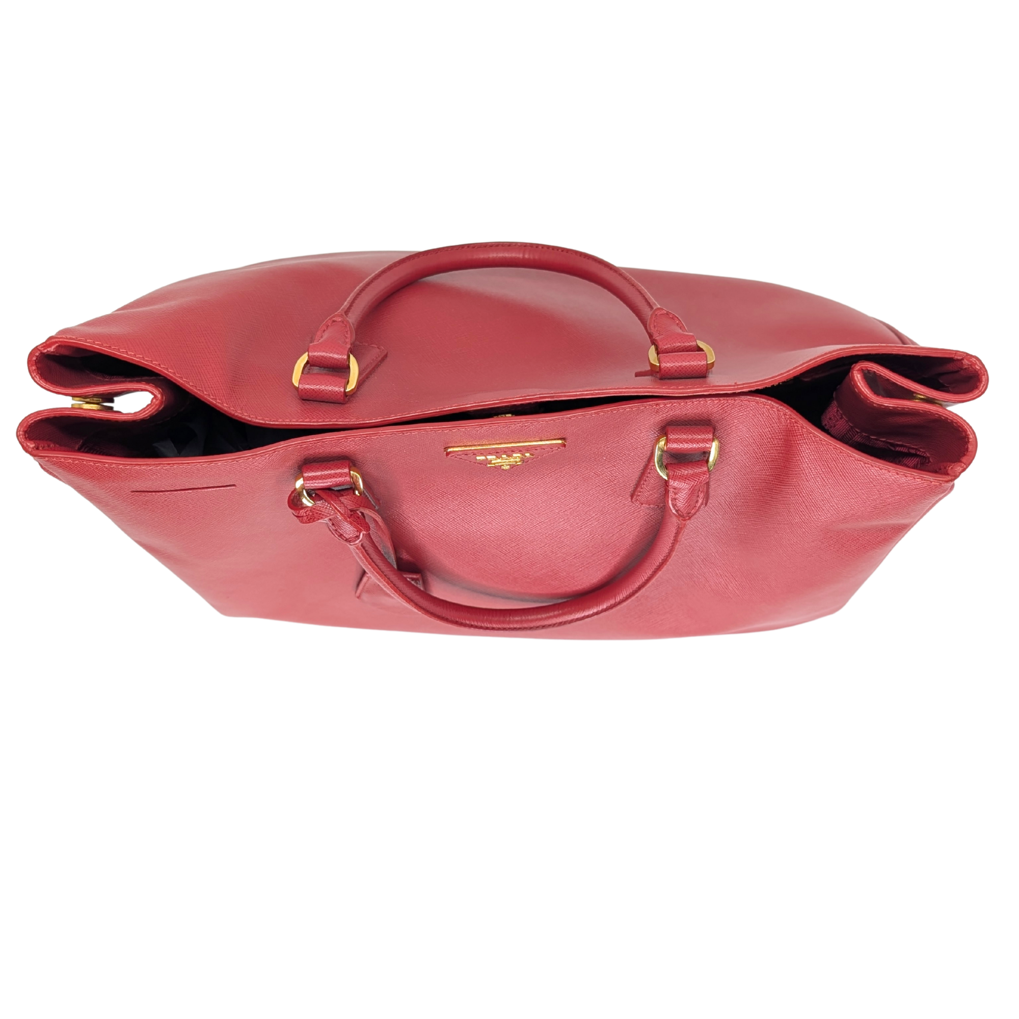 Prada Lux Open Saffiano Tote Bag Red