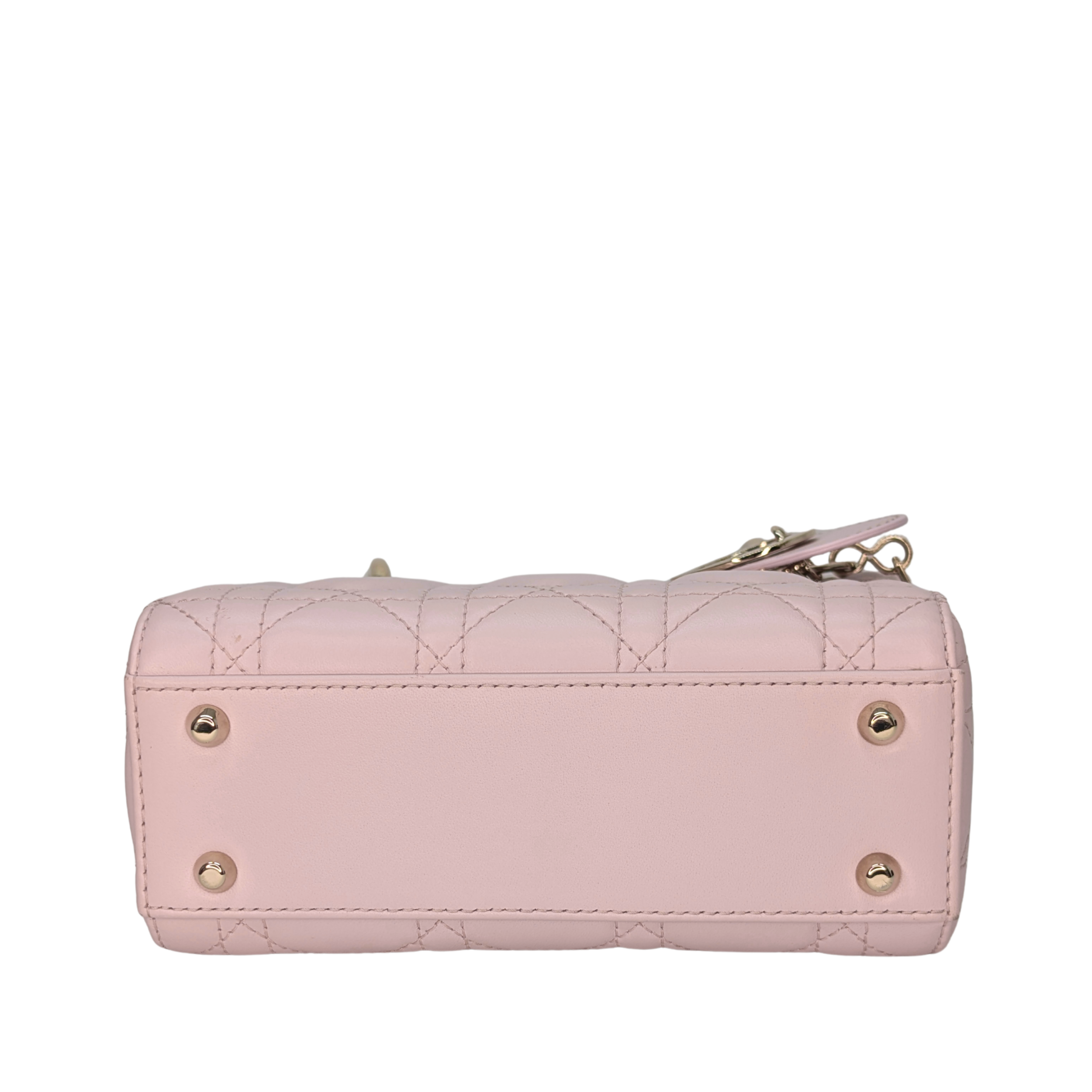 Dior Lady DIor Mini Cannage Powder Pink Bag
