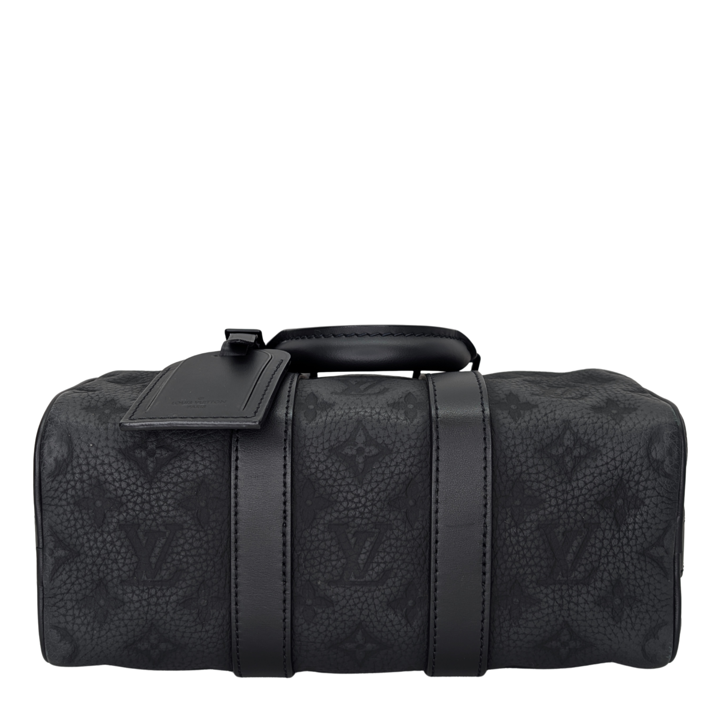 Louis Vuitton Keepall 25 Bandouliere Taurillon Monogram Leather Black