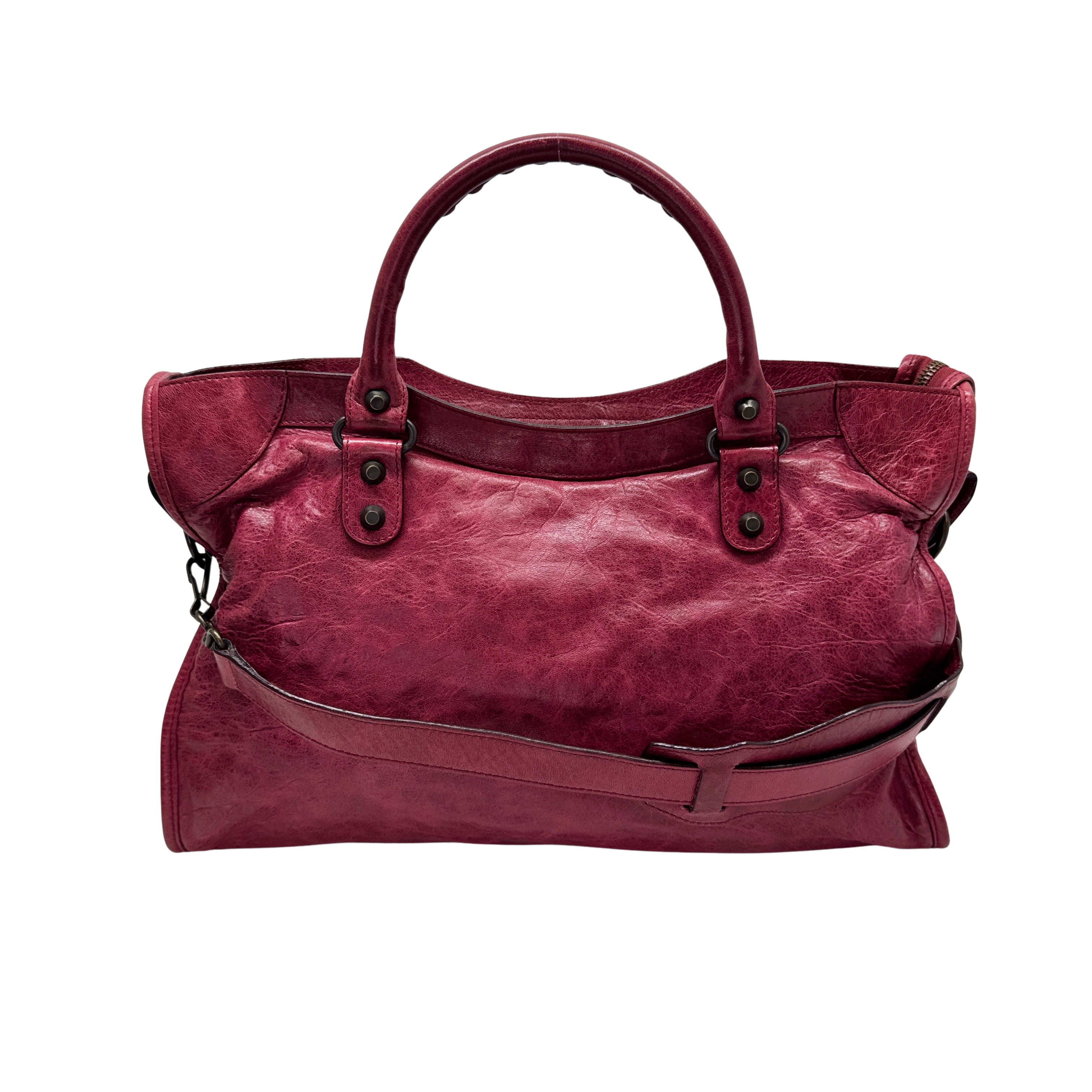 Balenciaga City Bag Small Leather Wine Red