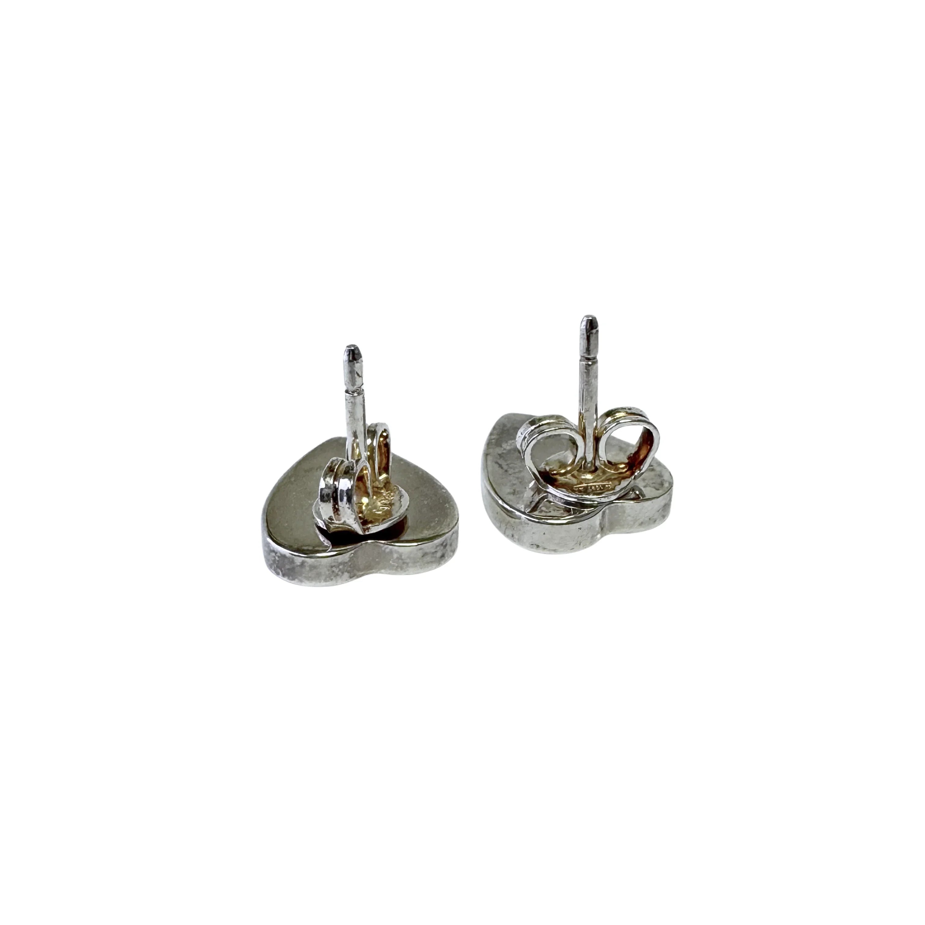 Gucci Heart Stud Earrings 925 Sterling Silver