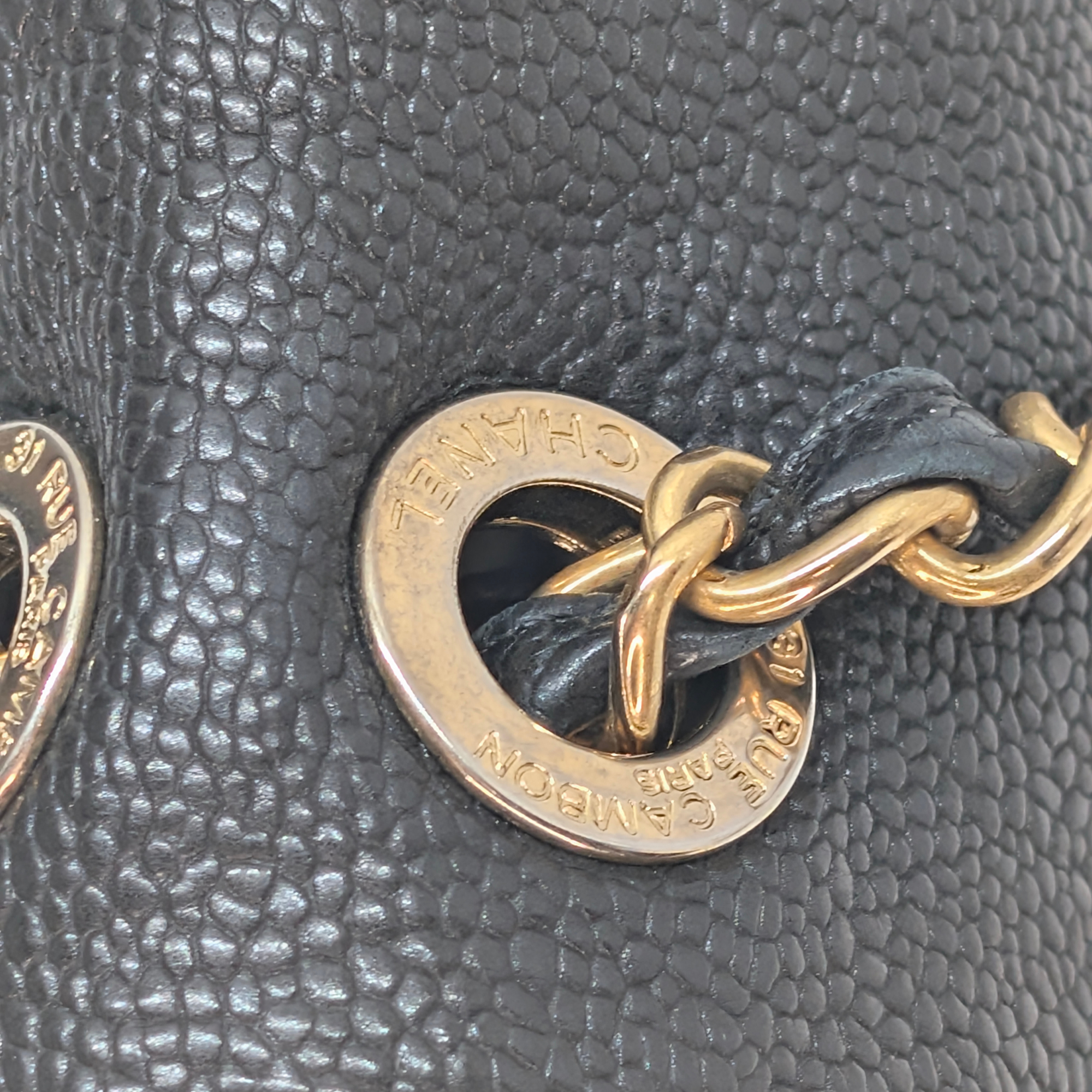 Chanel Mademoiselle 2.55 Cavier Leather Lock Flap Bag Black