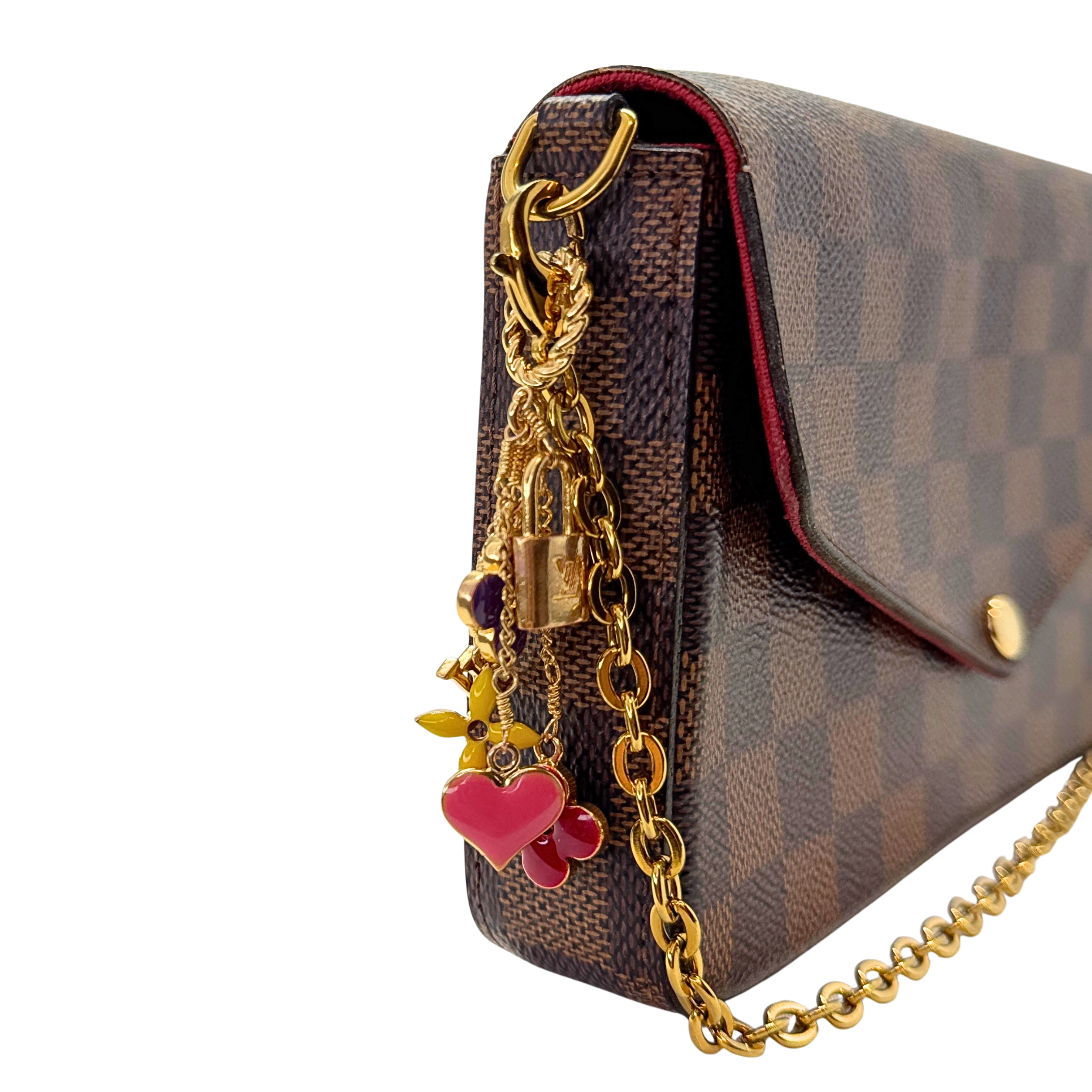 Louis Vuitton Flower, Heart & Lock Bag Charm