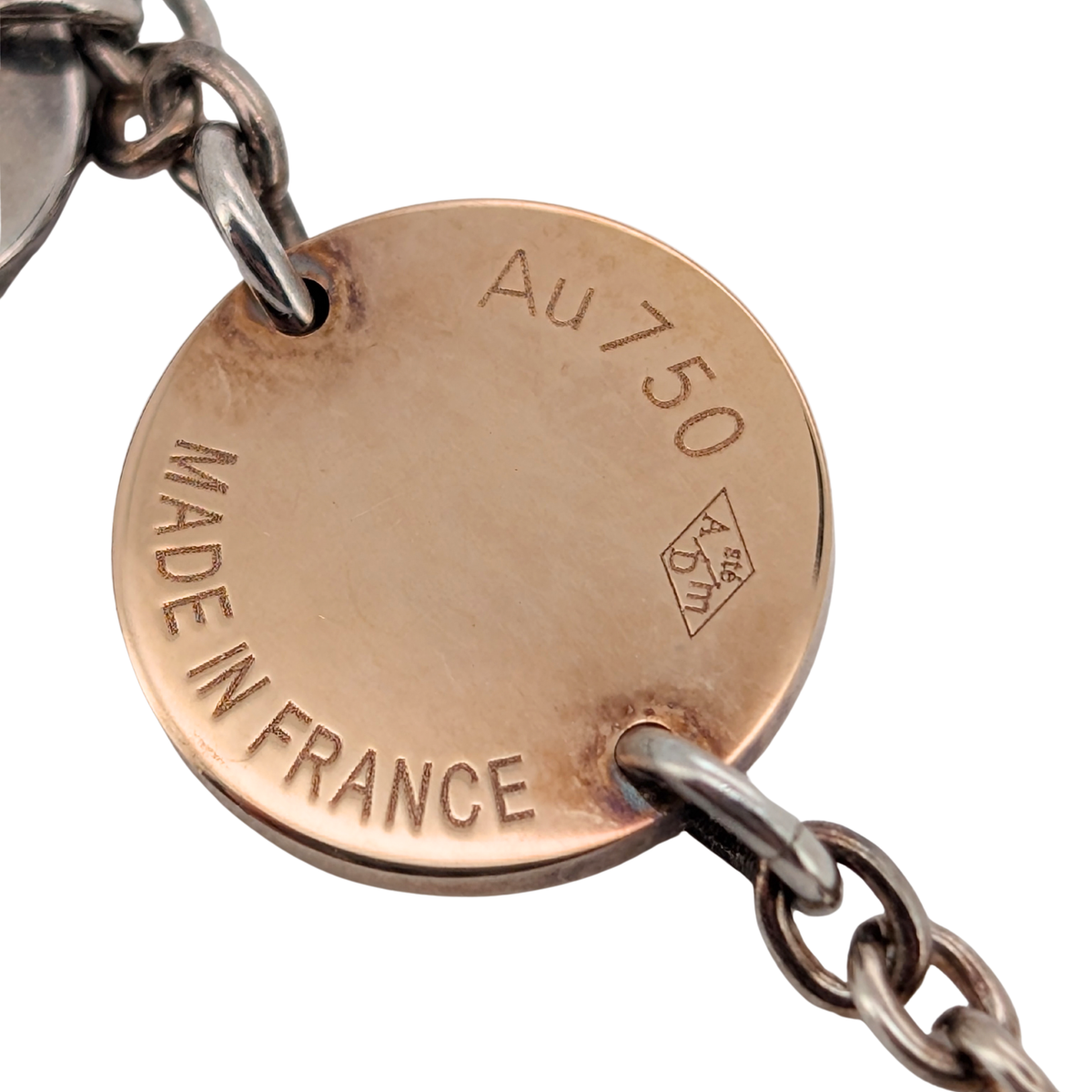Hermes Confettis Ex-libris 18k Rose Gold & Silver Bracelet