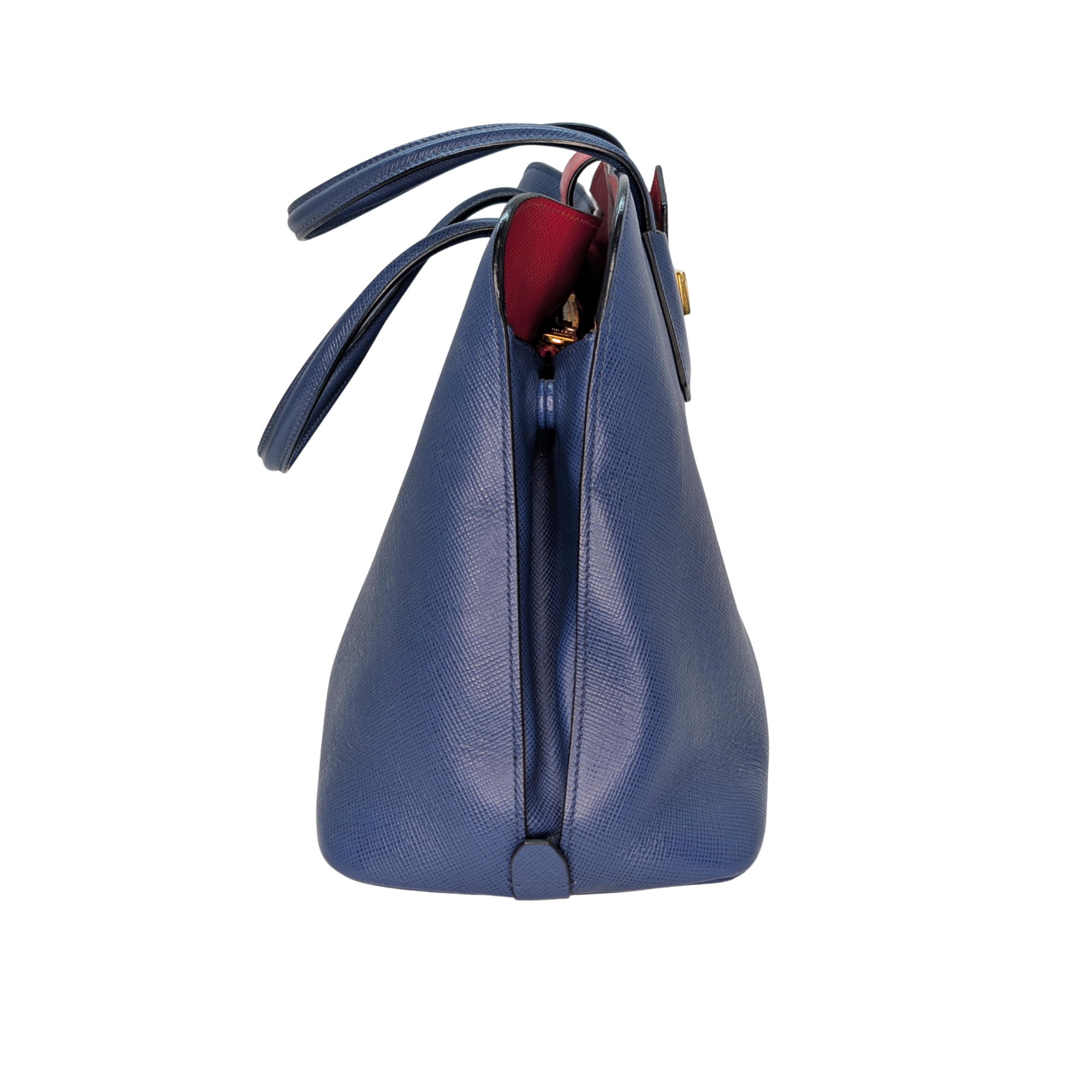 Prada Saffiano Cuir Tote Bag Navy Blue