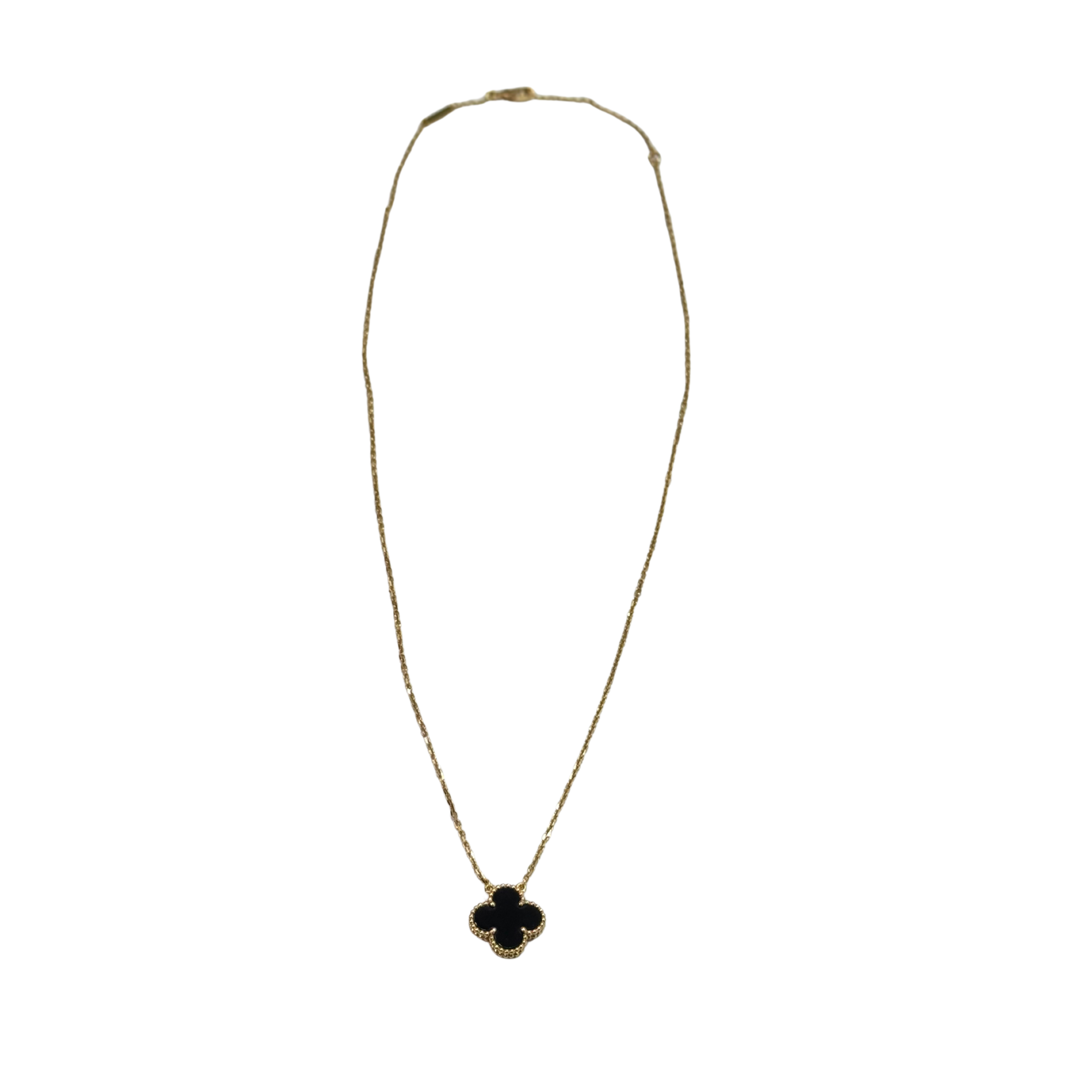 Van Cleef & Arpels Vintage Alhambra Onyx Pendant with 18K Gold