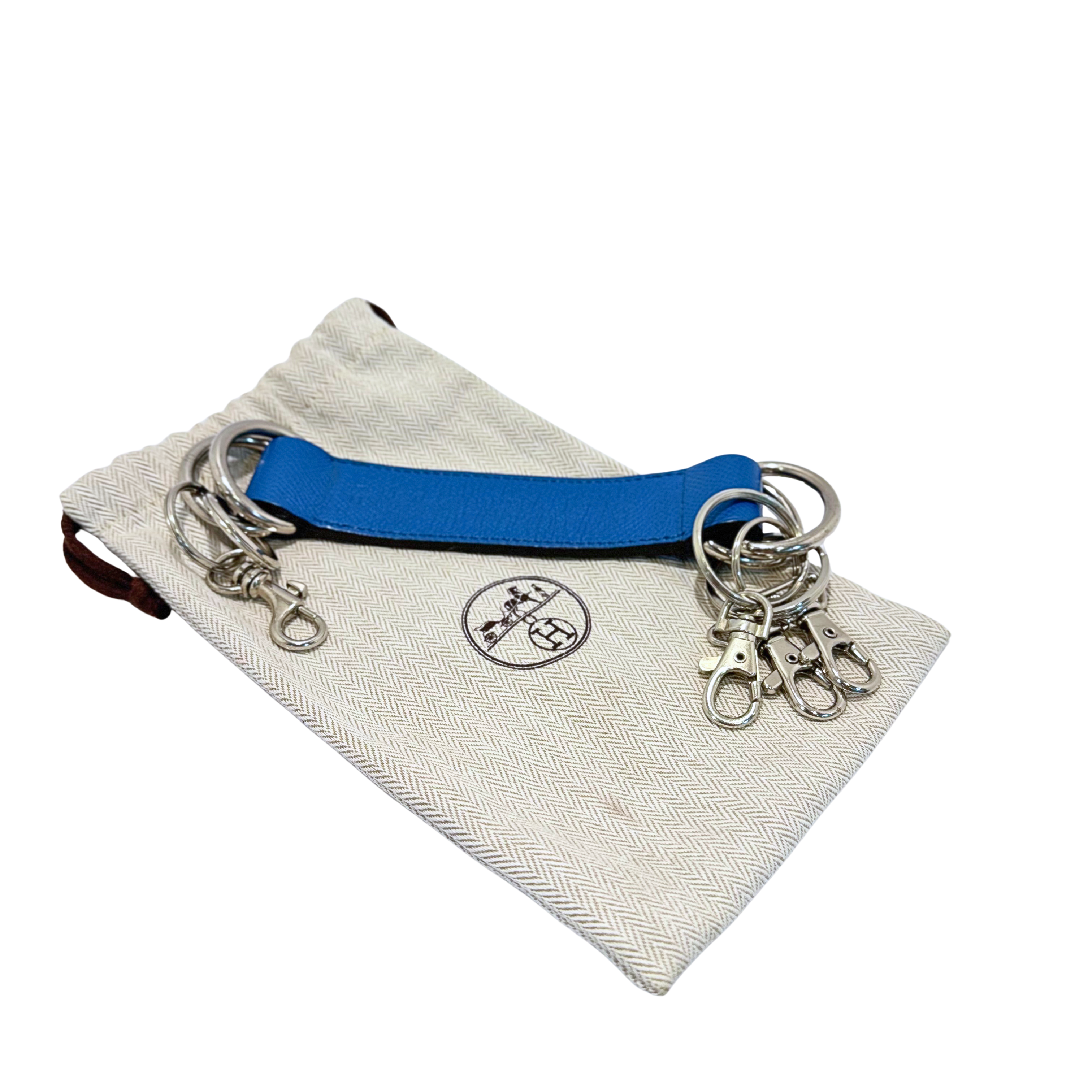 Hermés Paris Romance Scarf Belt Leather Blue