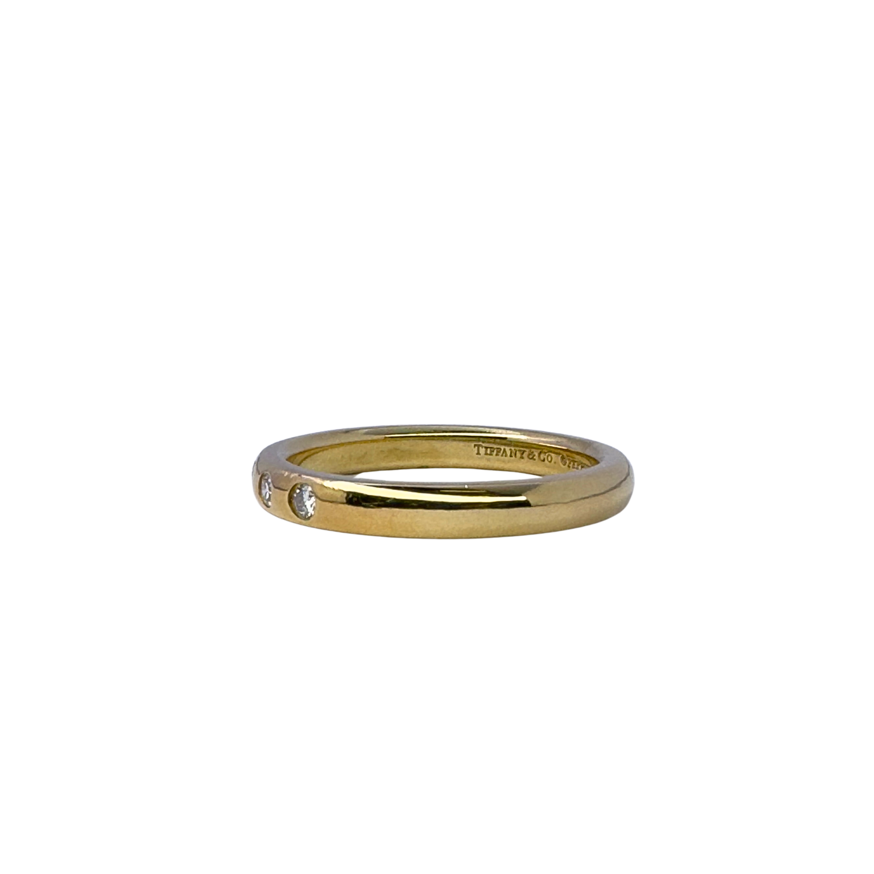 Tiffany & Co Ring, L½ or 51 Stacking Band Ring 18K Gold .06 Diamond