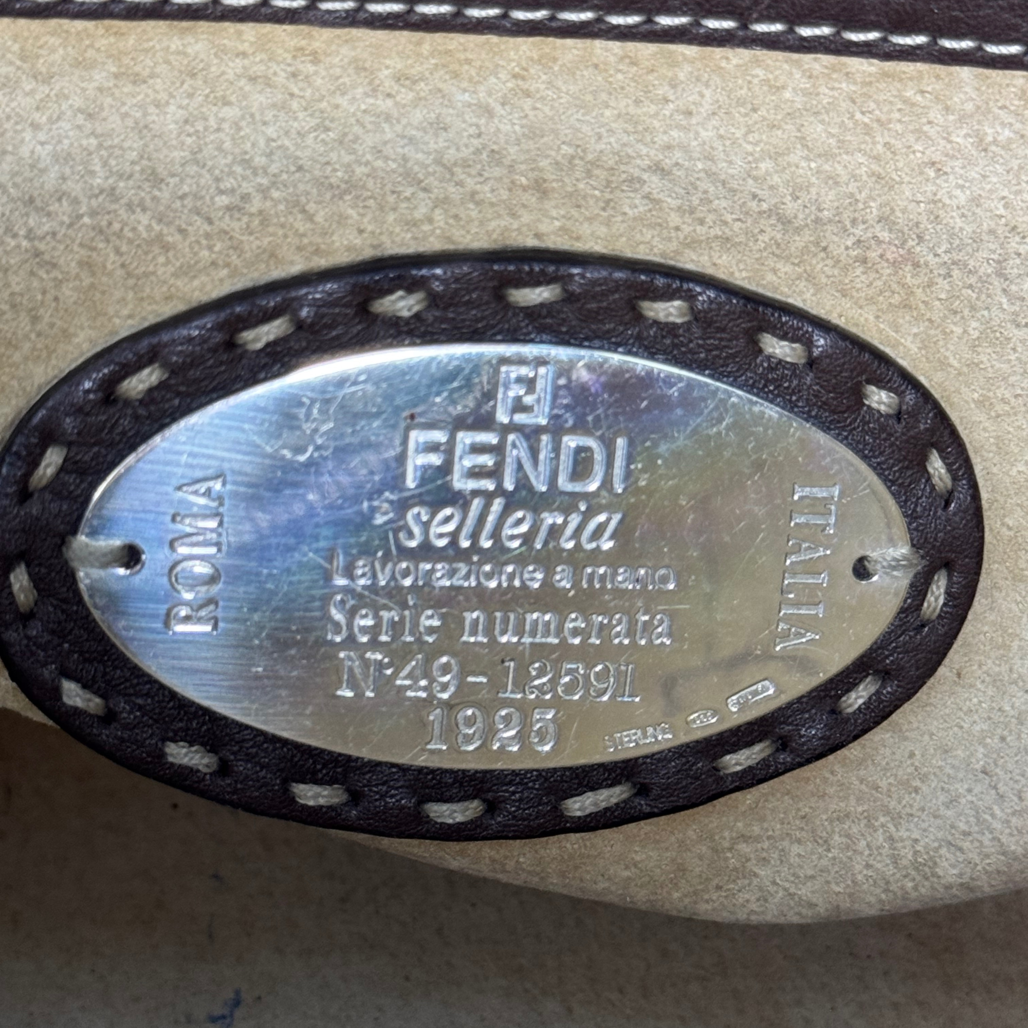 Fendi Selleria Snakeskin Leather Shoulder Bag