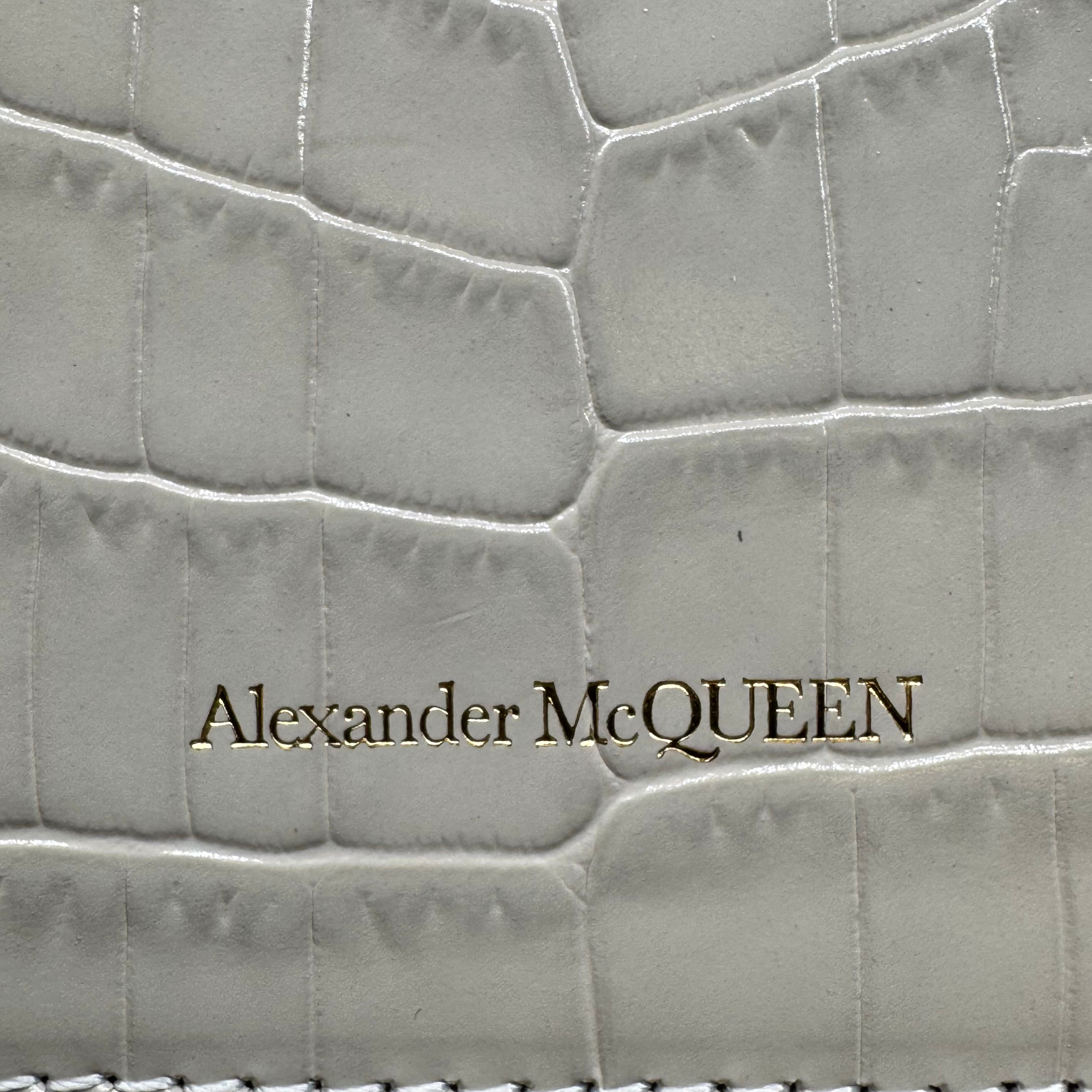 Alexander McQueen Skull Crossbody Bag Leather Grey White