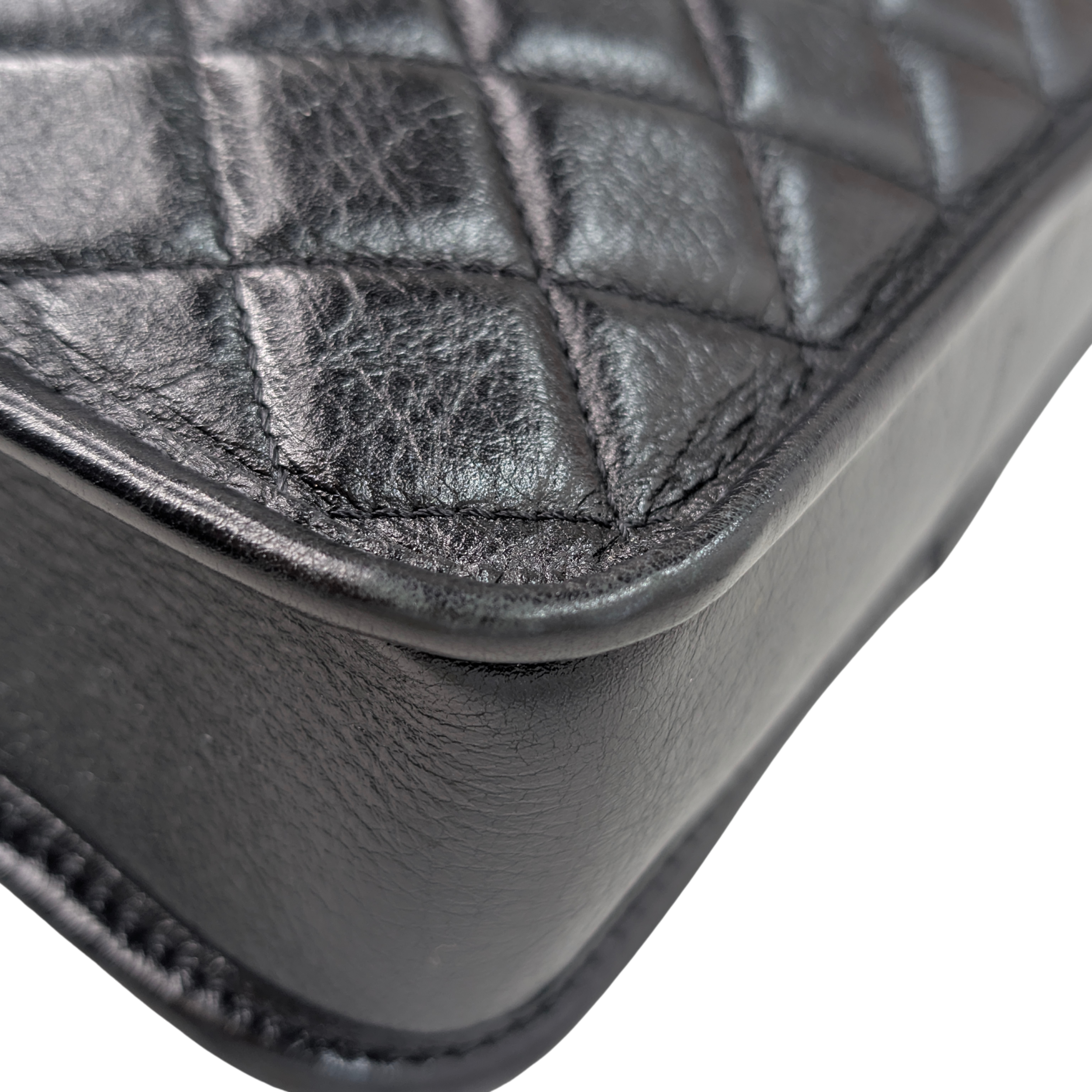 Chanel Clutch On Chain Camera Bag Aged Calfskin Black