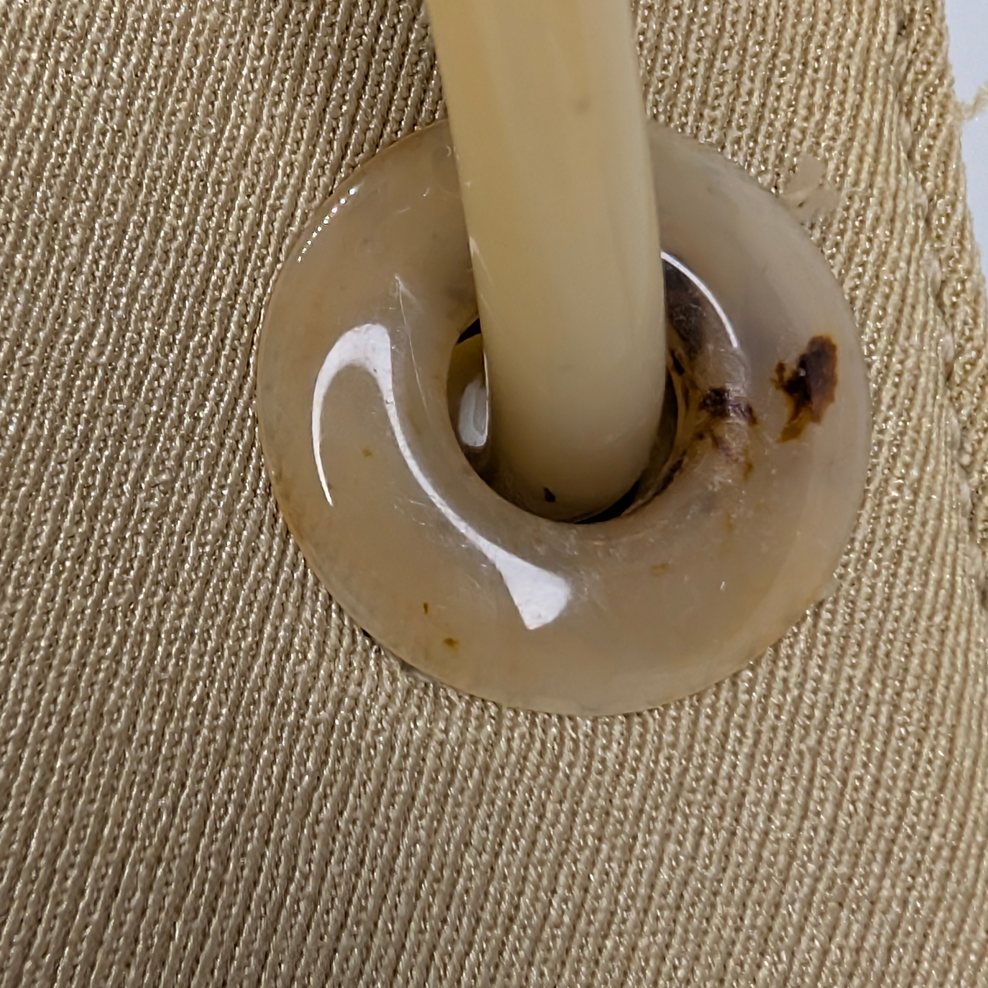 Prada Canvas & Tortoise Shell Shoulder Bag Beige