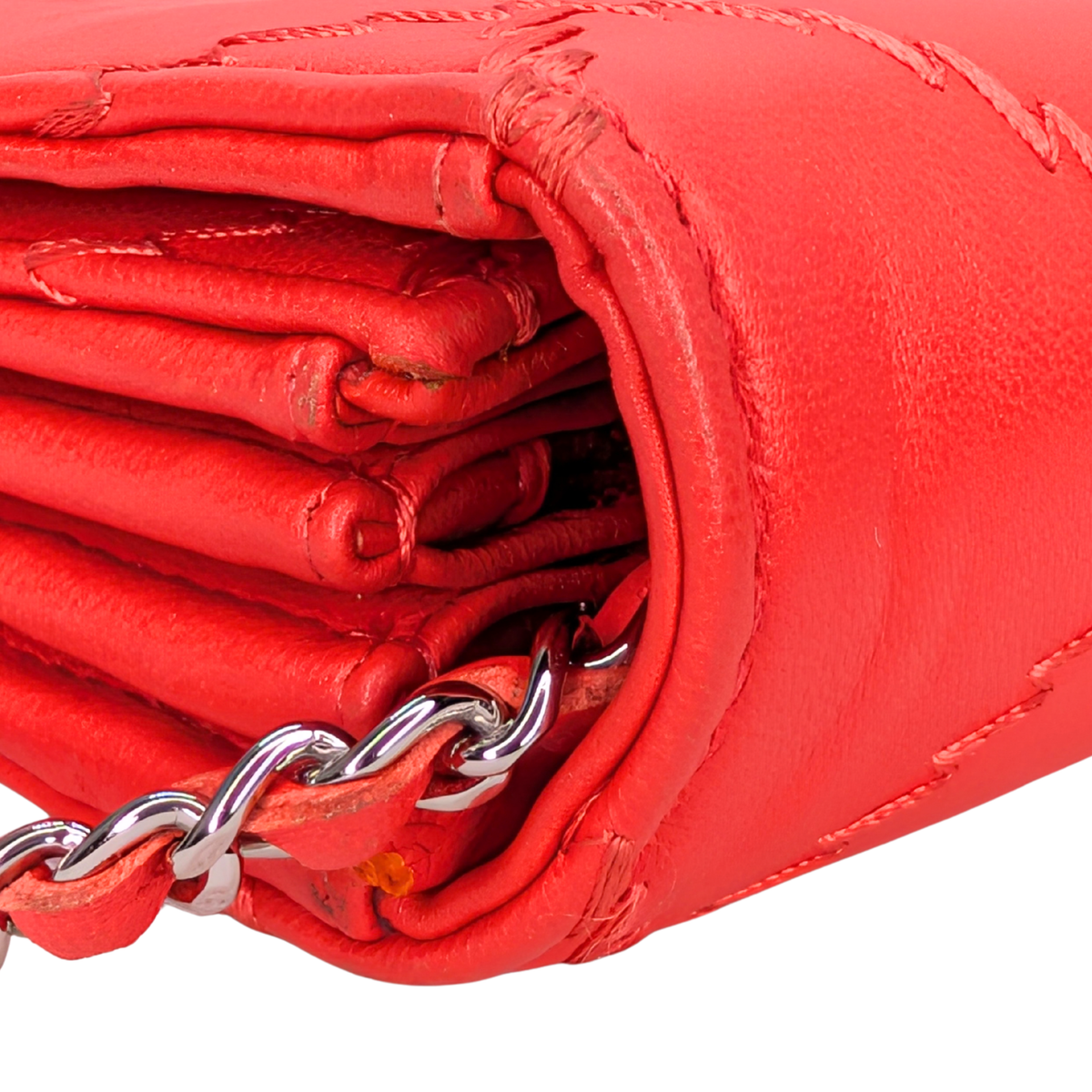 Chanel CC Quilted Lambskin Ultimate Stitch Flap Wallet On Chain Red
