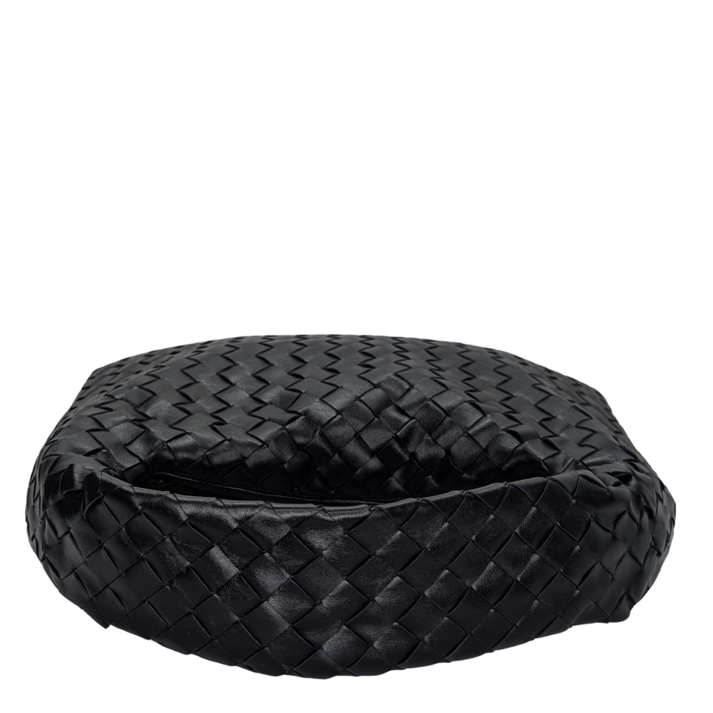 Bottega Veneta Small Hop Intrecciato Shoulder Bag Black