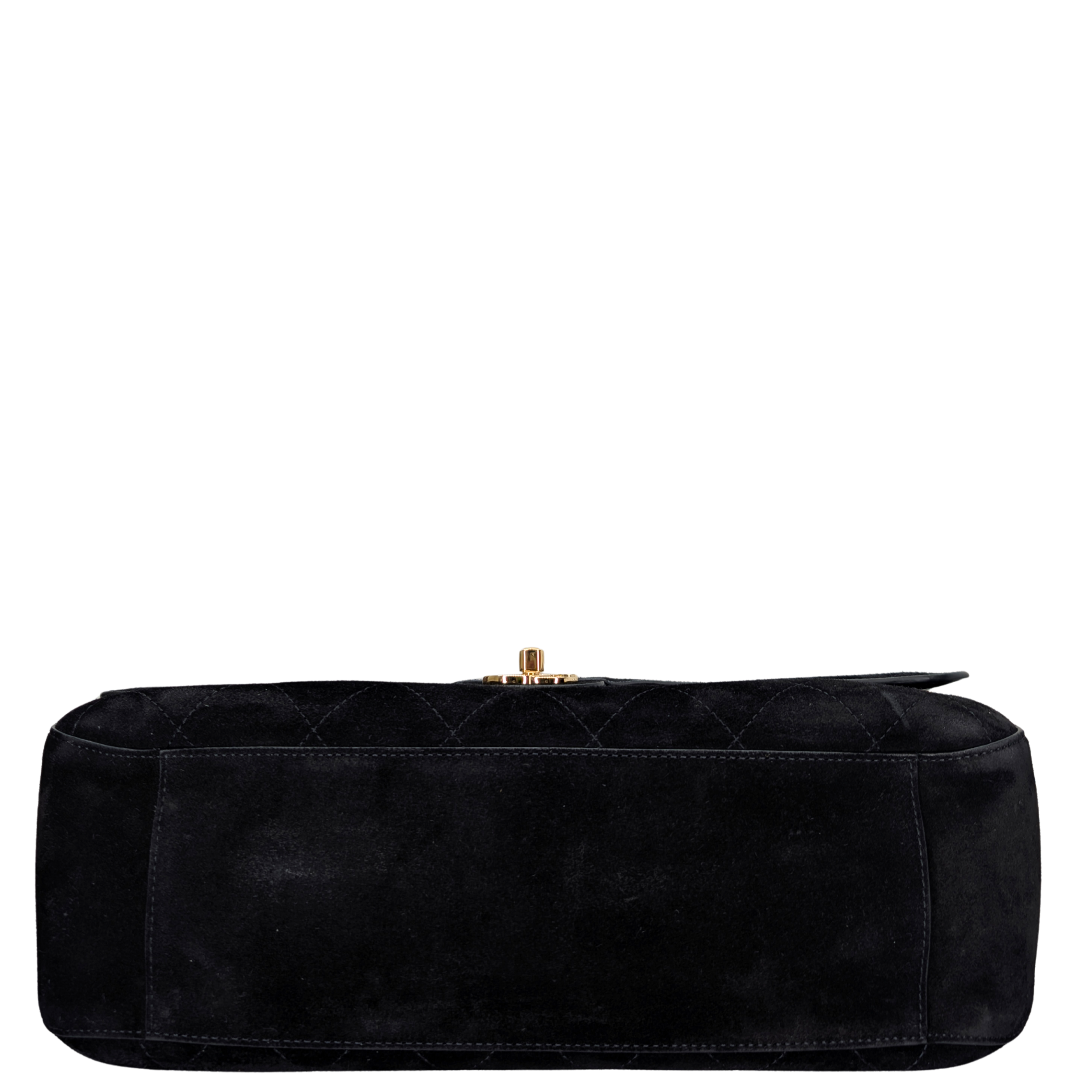 Chanel Suede Calfskin Souplissimo Maxi Flap Bag Black