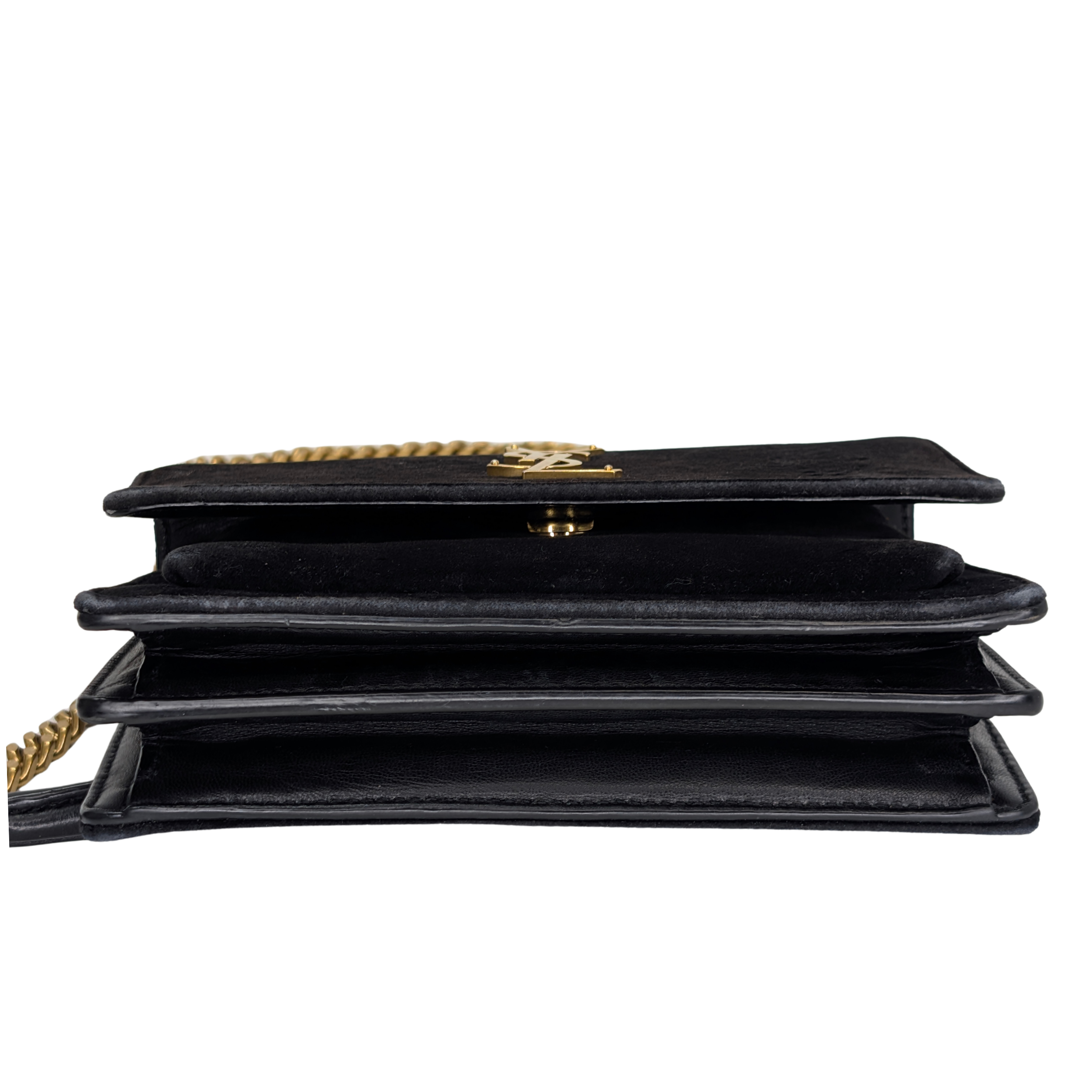 Yves Saint Laurent Sunset Velvet Small Bag Black