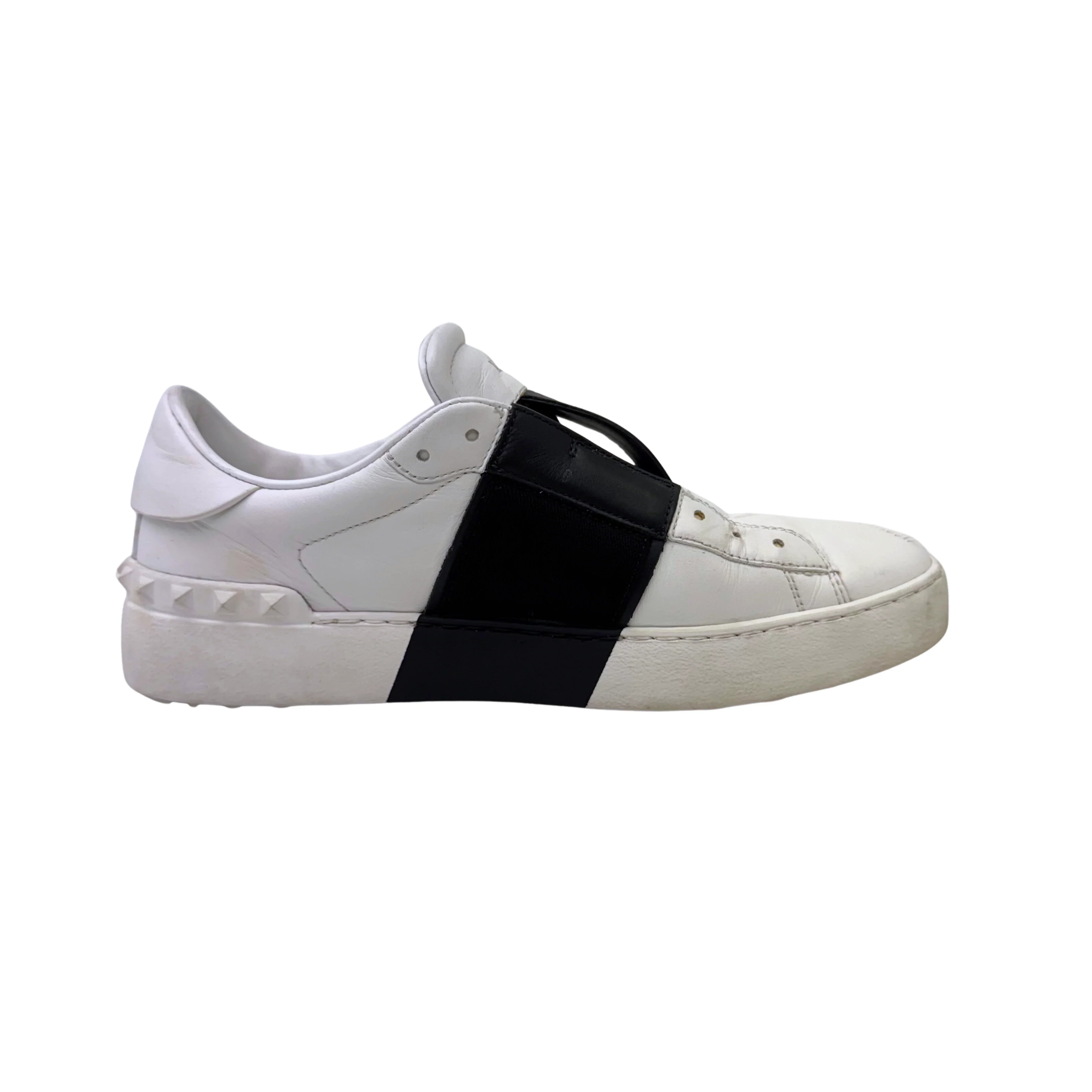 Valentino Open Slip On Sneaker White & Black Women's Size 38