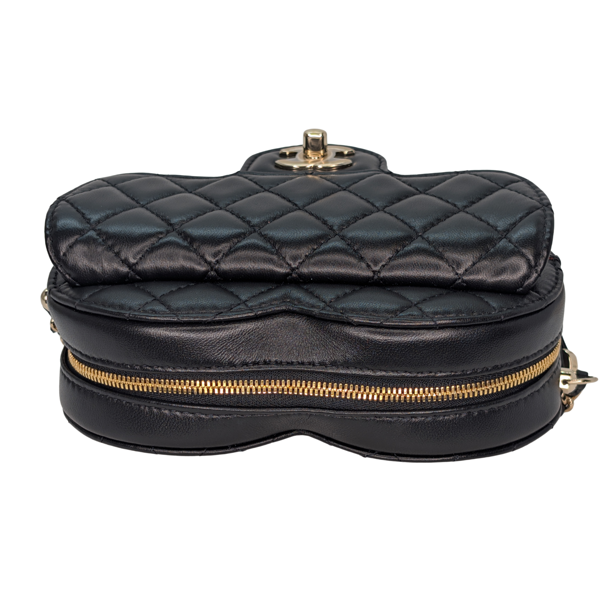 Chanel Quilted CC In Love Heart Bag Black