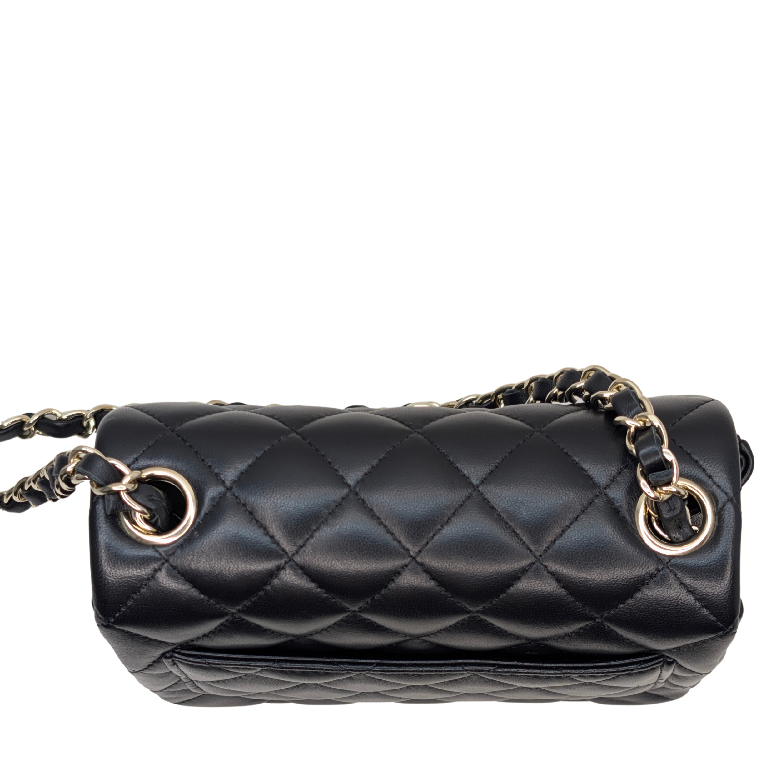 Chanel Classic Flap Mini Square Black Lambskin GHW Microchipped