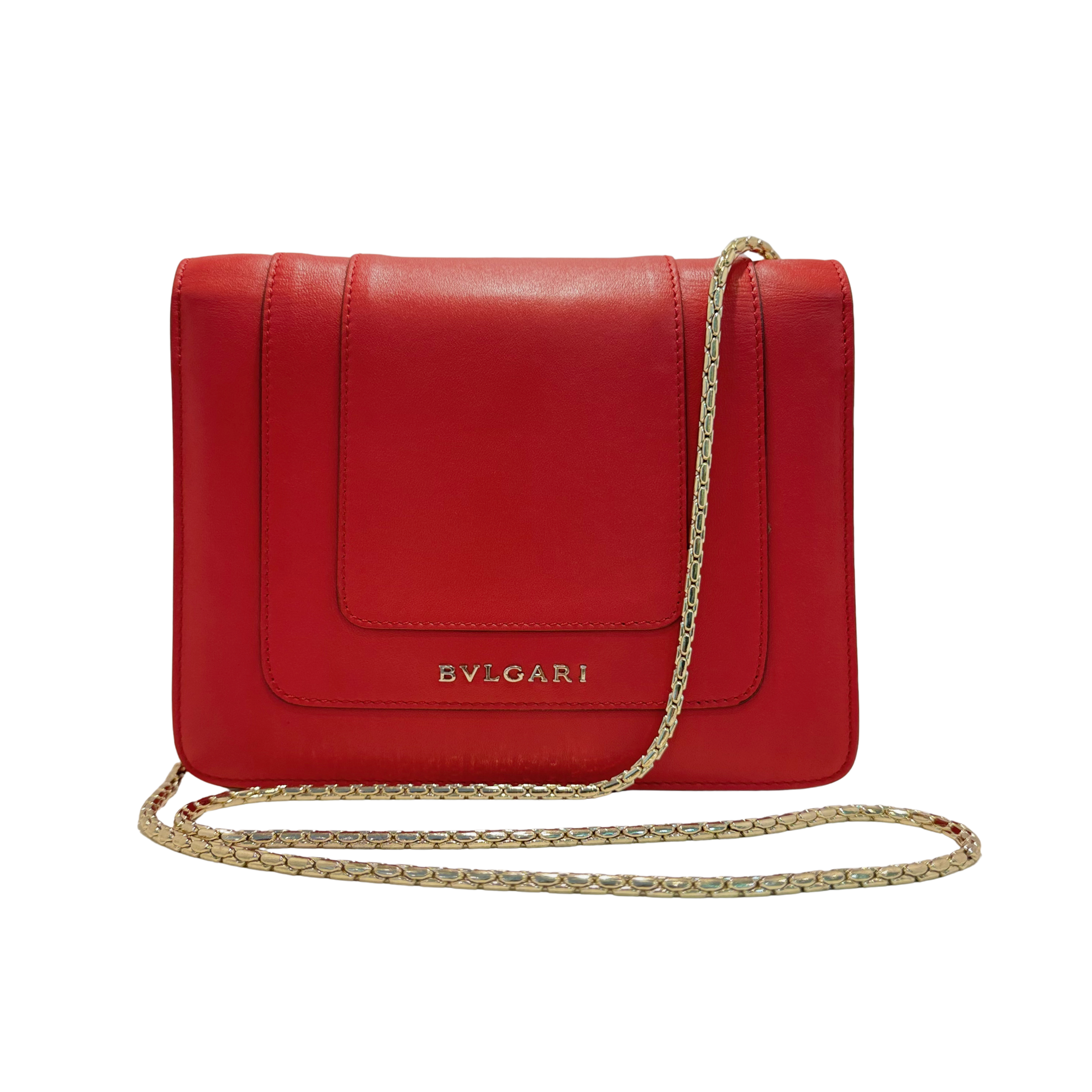 Bvlgari Serpent Forever Shoulder Bag Calfskin Red