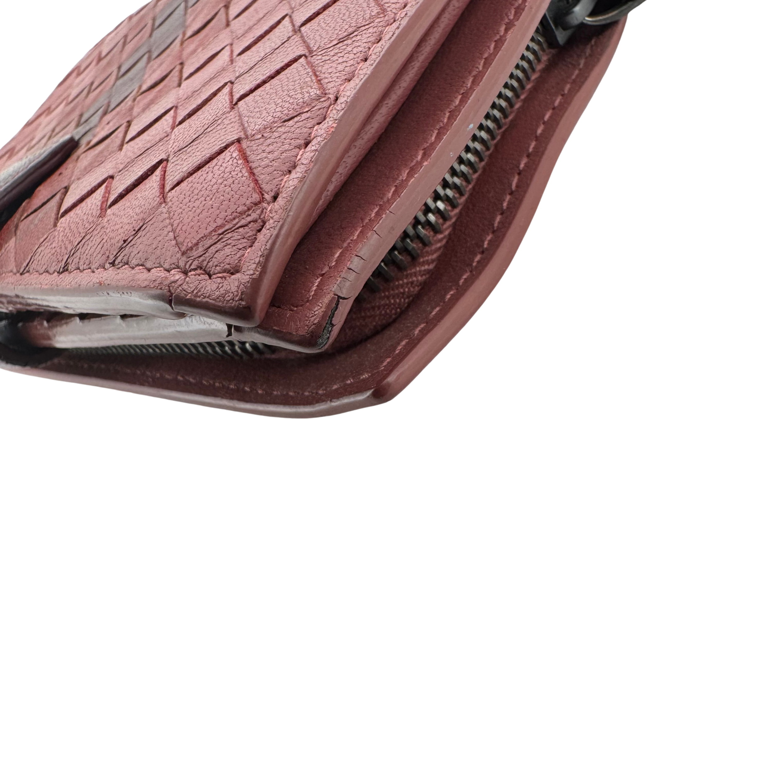 Bottega Veneta Tri Color Intrecciato Leather French Flap Wallet