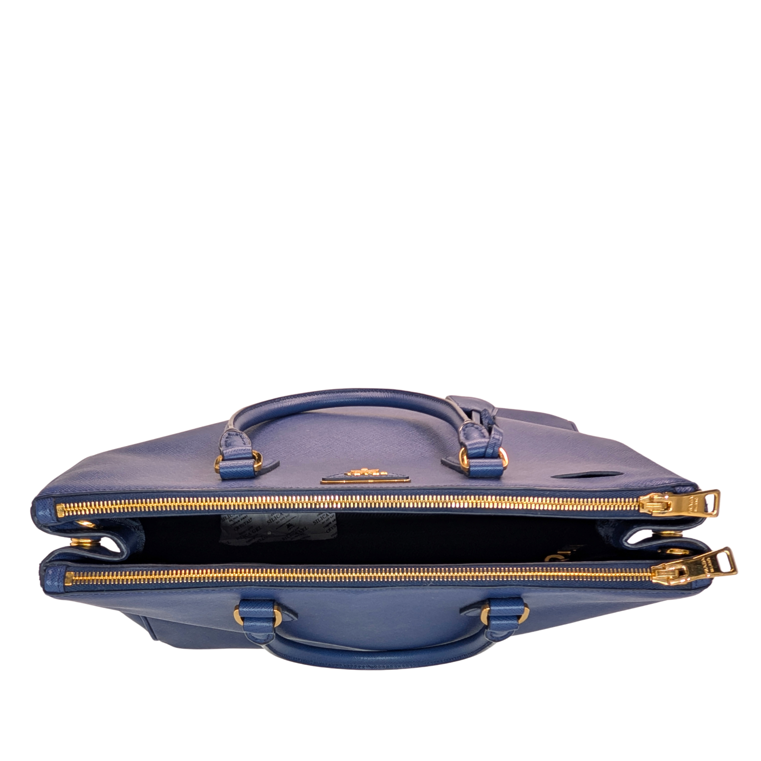 Prada Saffiano Lux Galleria Large Double Zip Tote Navy