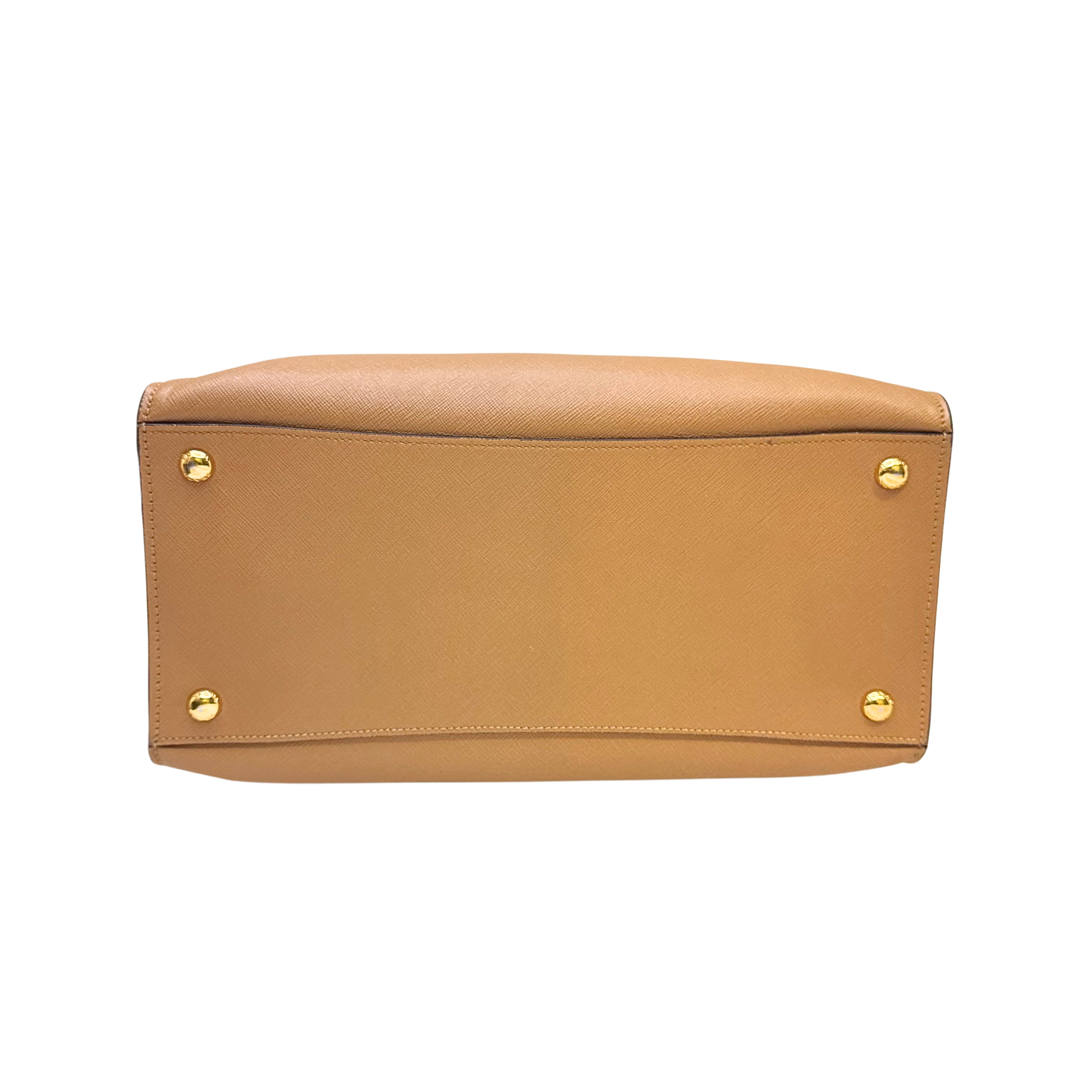 Prada Saffiano Handbag Leather Brown