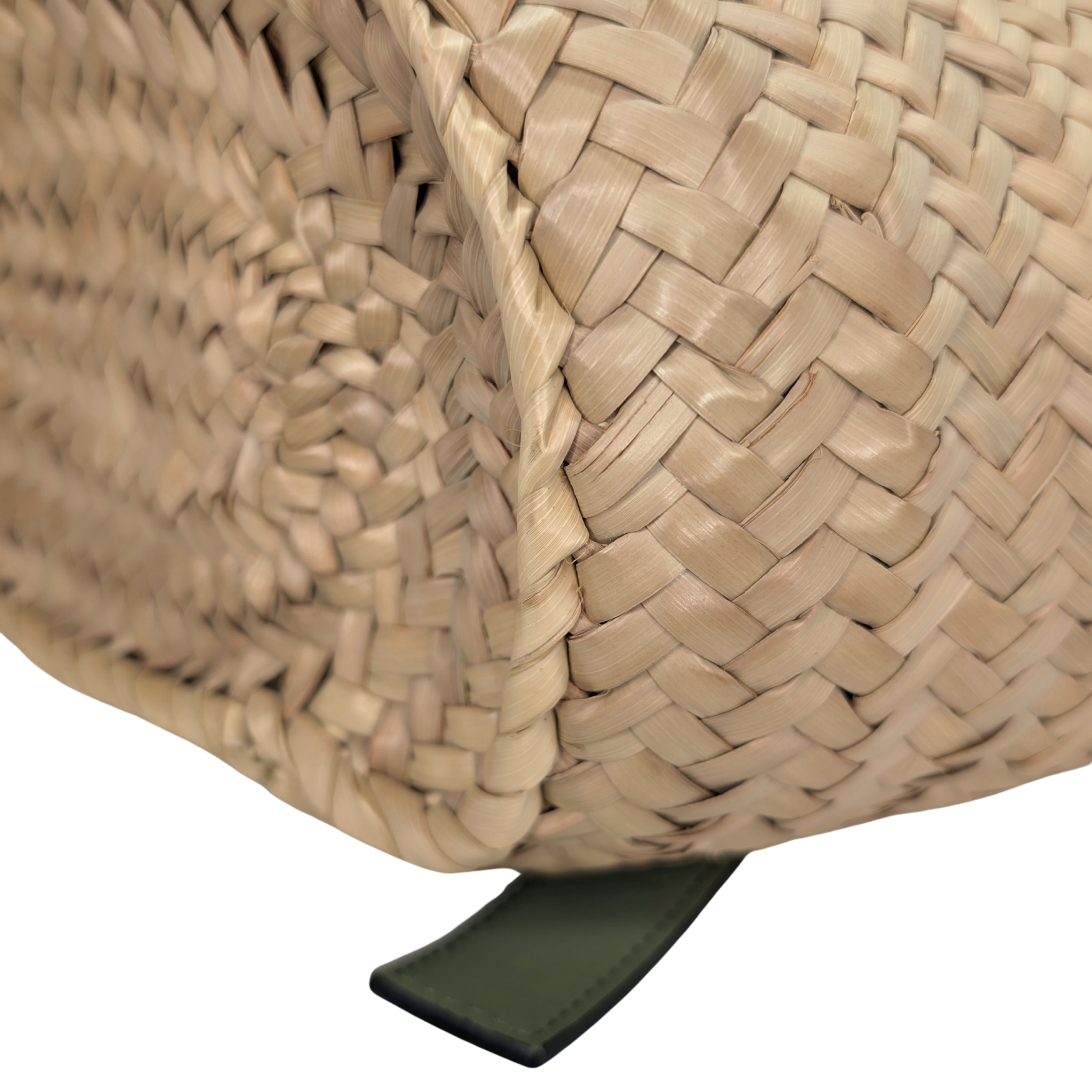 Loewe Raffia Small Basket Tote Bag Natural Green Rosemary