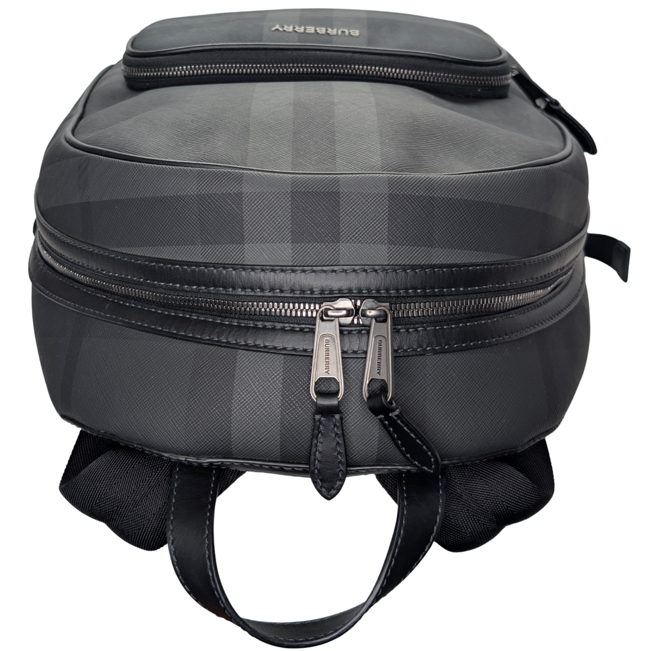 Burberry Rocco Checkered Backpack Charcoal