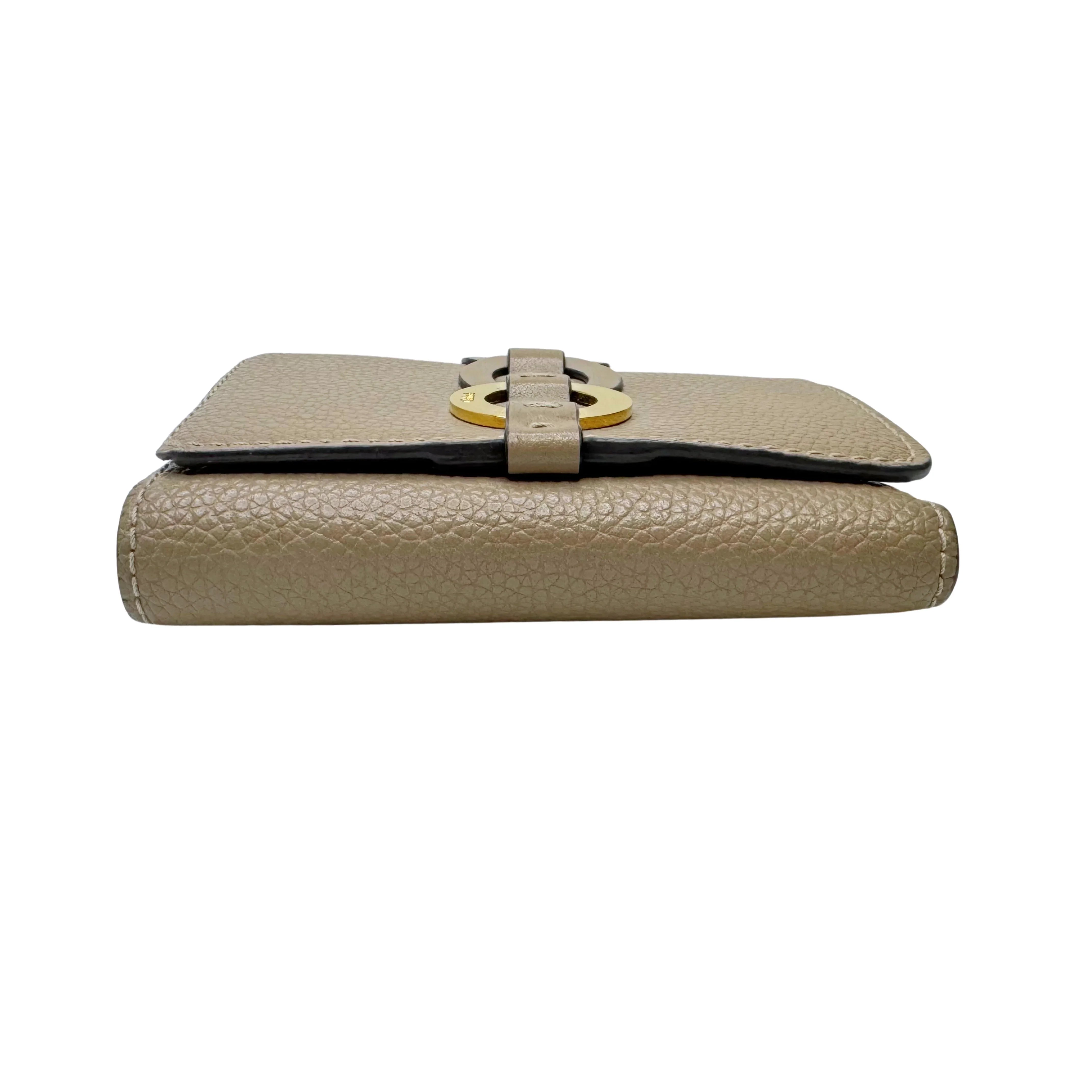 Chloe Calfskin Small Darryl Trifold Wallet Motty Grey