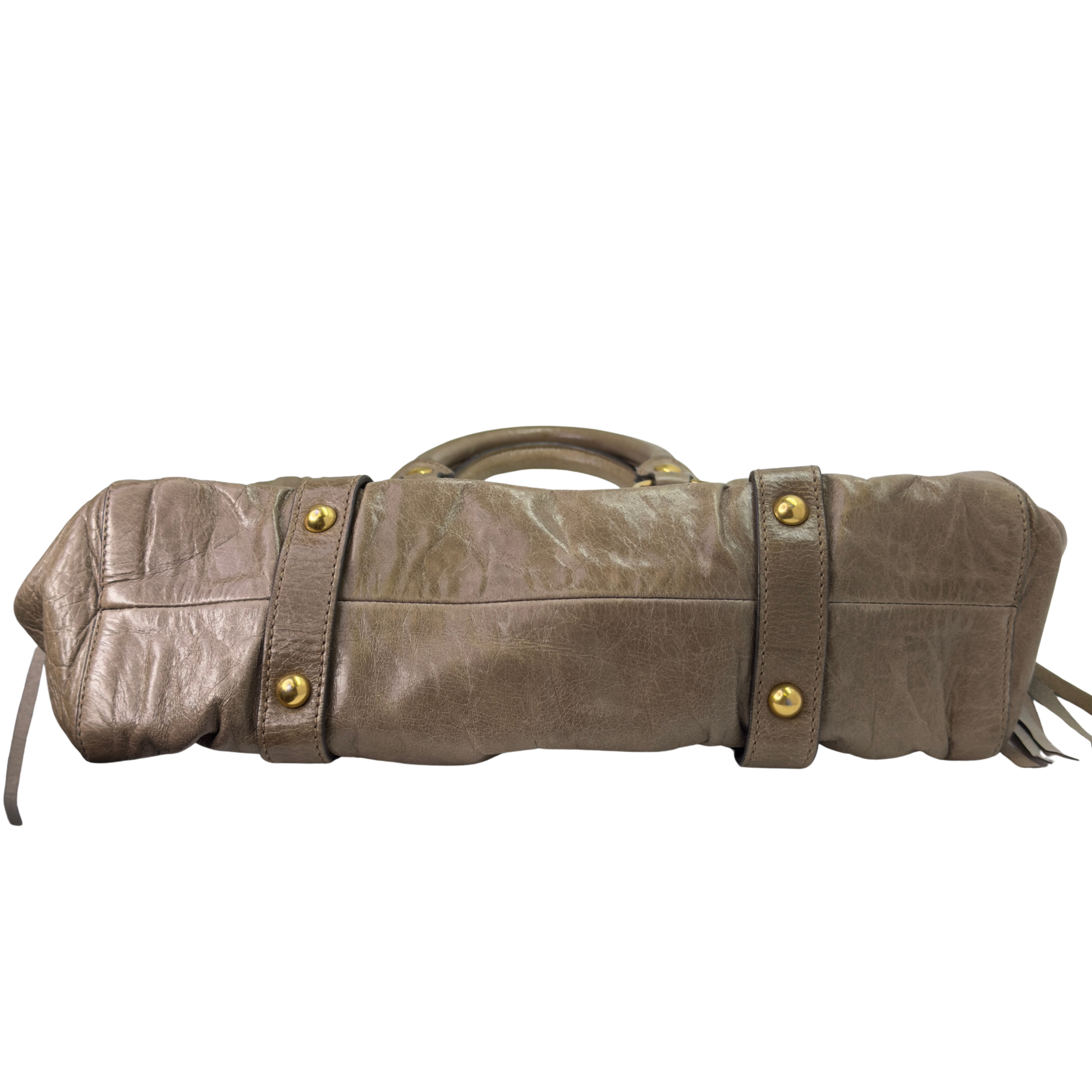 Miu Miu Vitello Tote Bag Medium Leather Beige