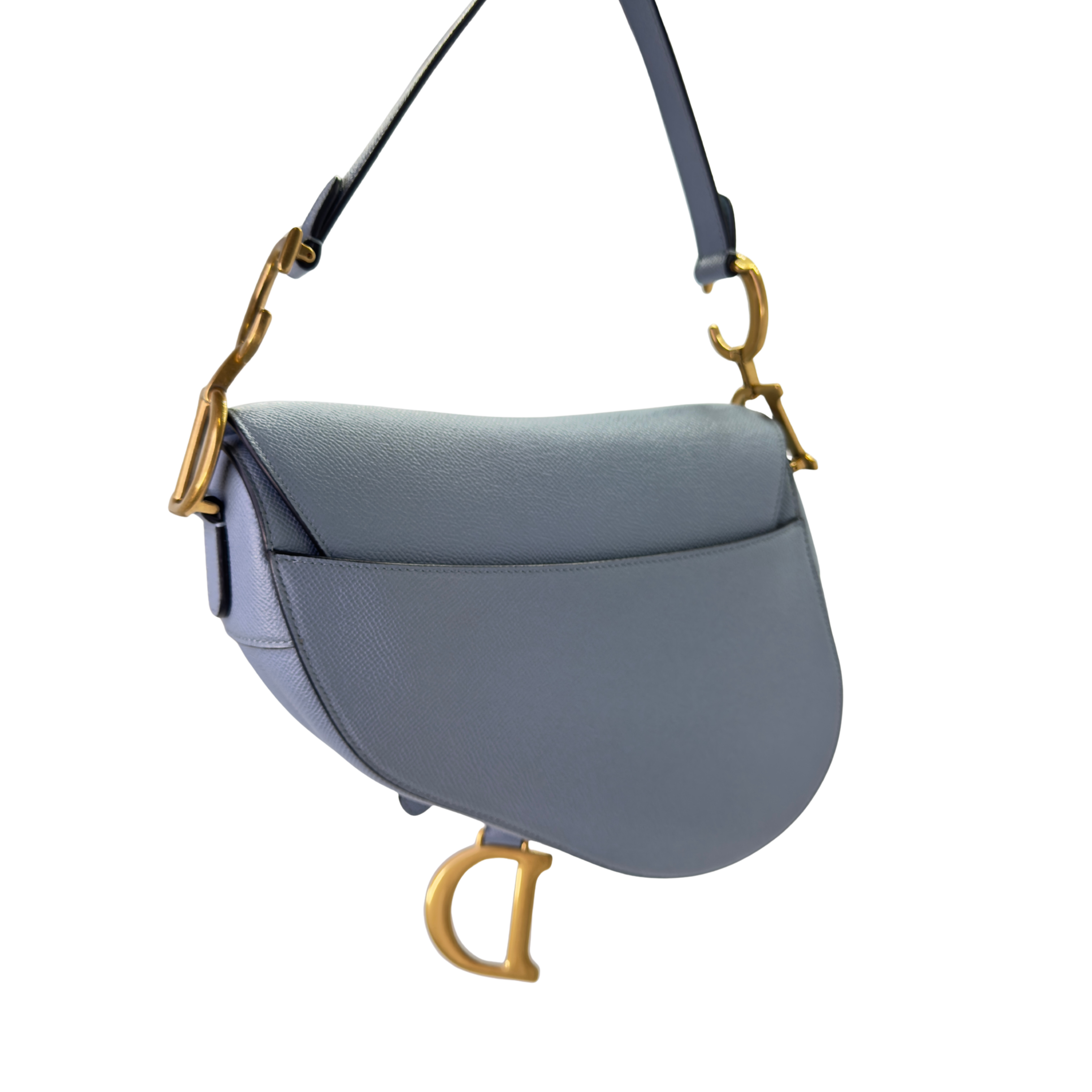 Dior Saddle Grained Calfskin Medium Handbag Blue