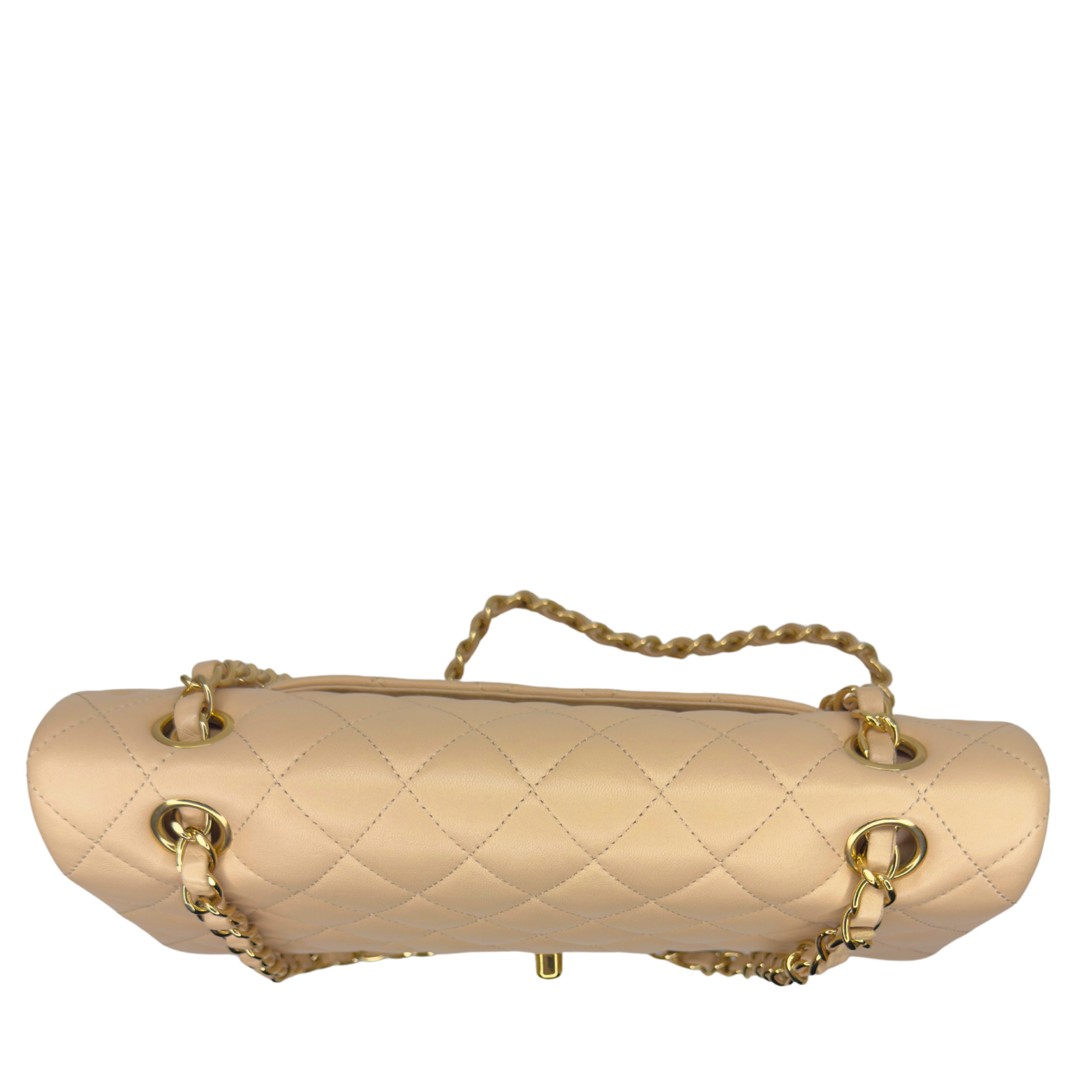 Chanel classic Double Flap Medium Lambskin Beige
