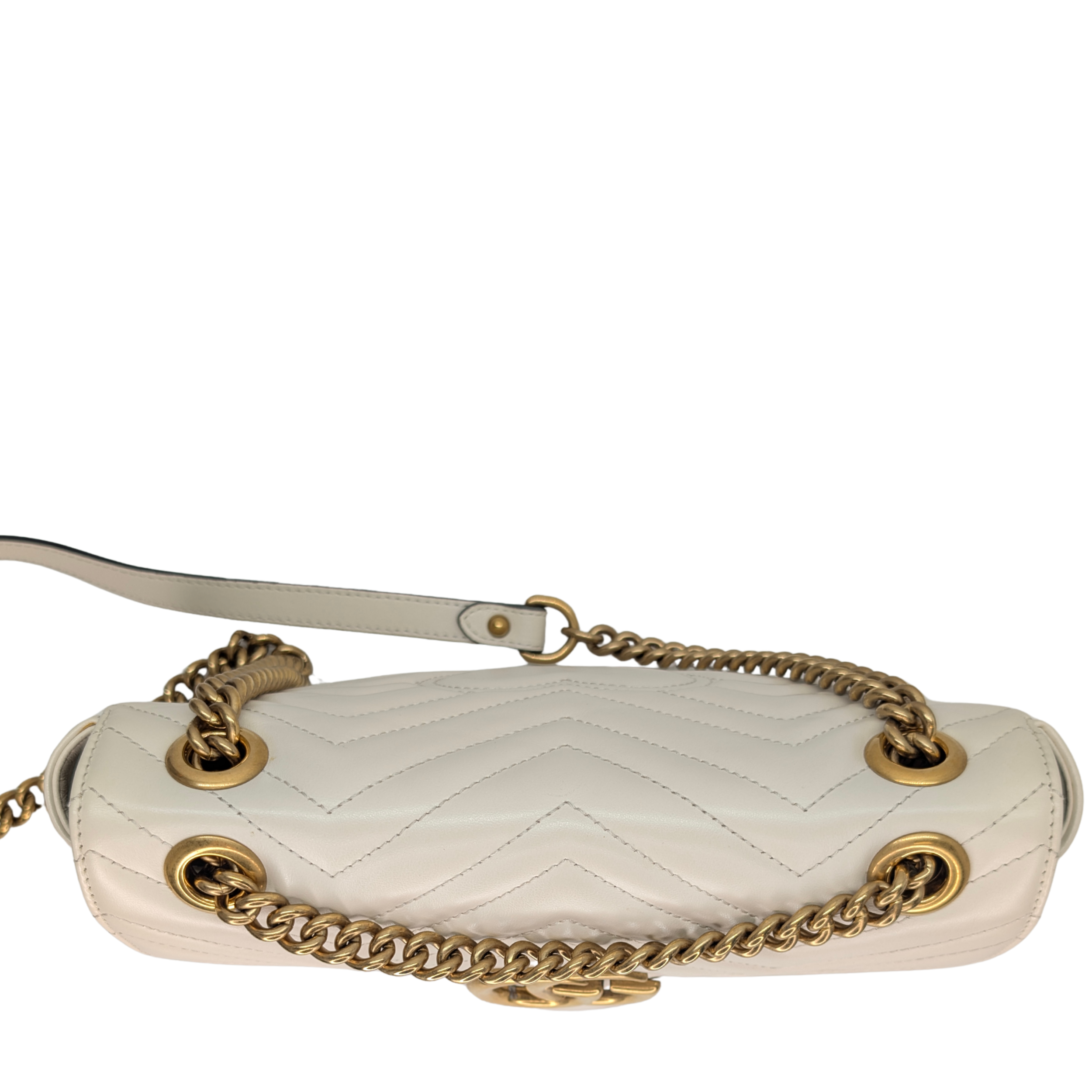Gucci GG Marmont Matelasse Medium Shoulder Bag White