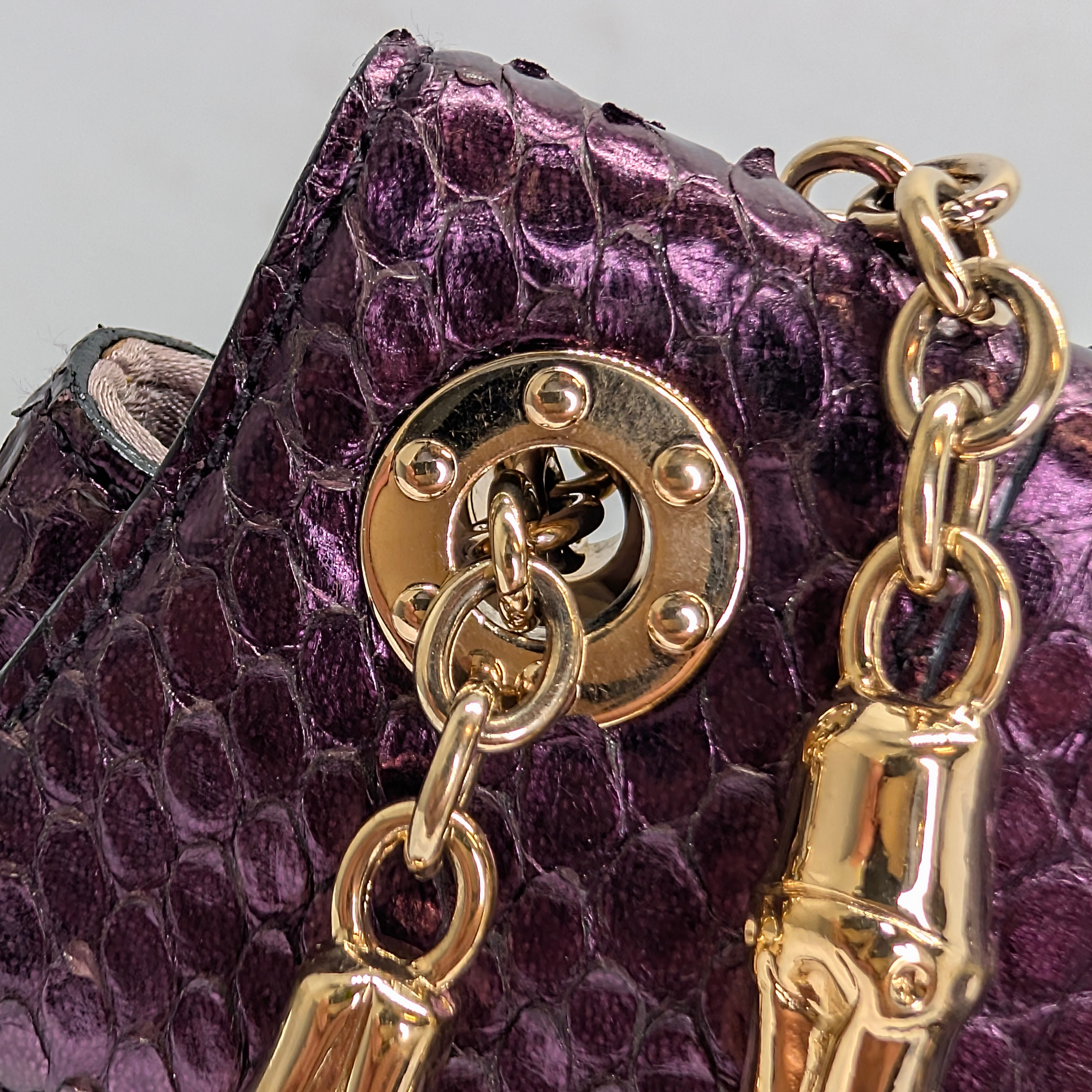 Gucci x Tom Ford Python Dragon Motif Hand bag Purple