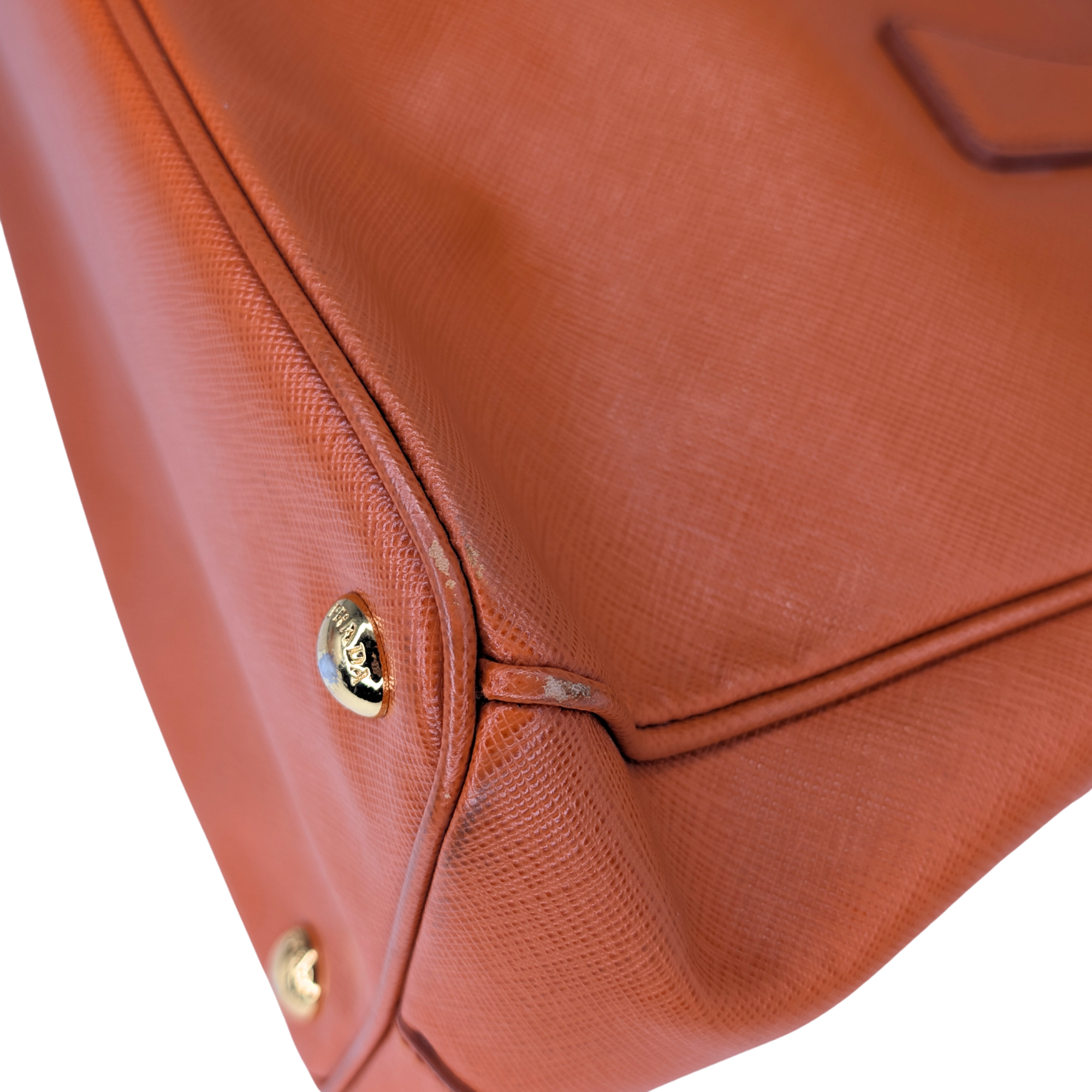 Prada Galleria Handbag Saffiano Leather Orange