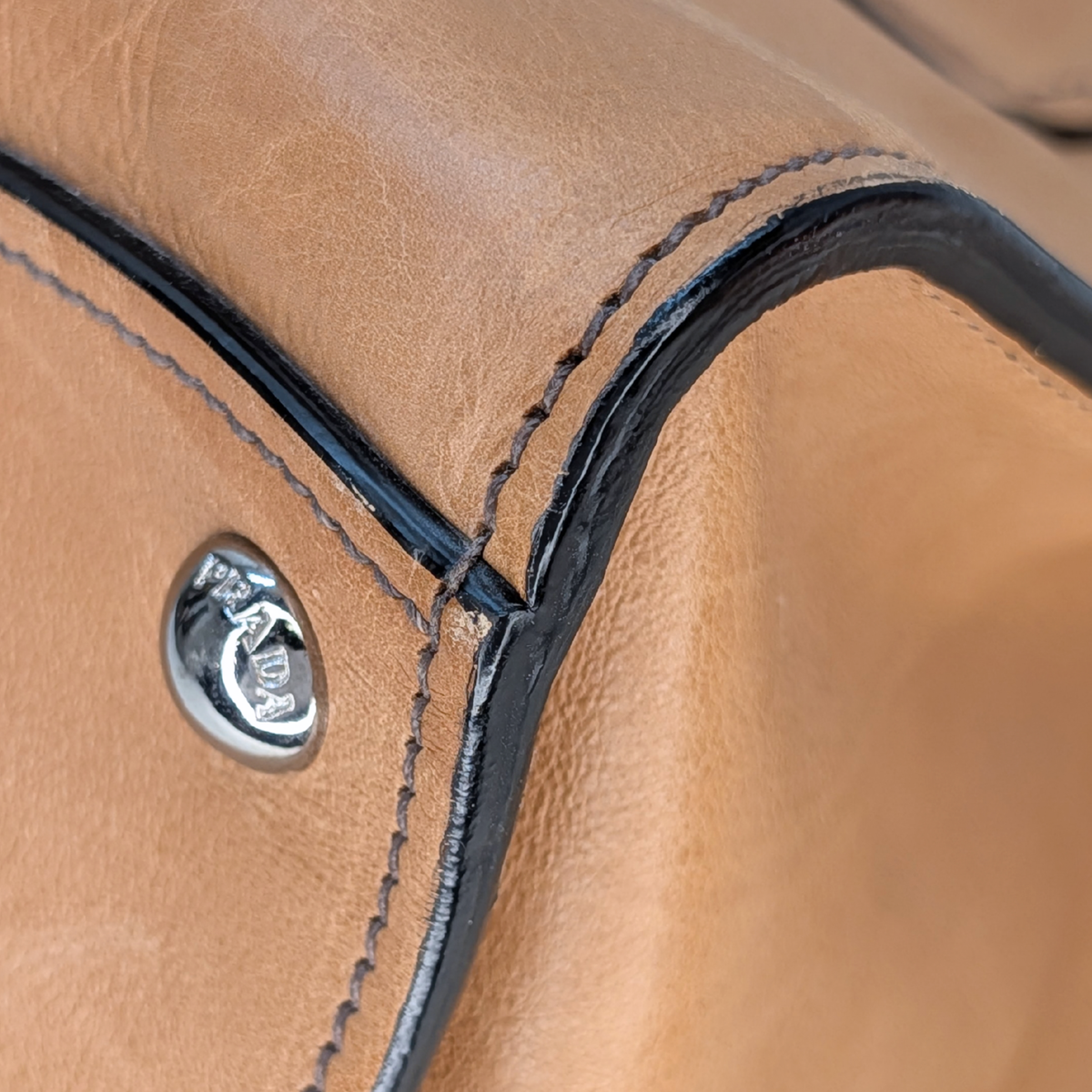 Prada Glace Tote Bag Brown