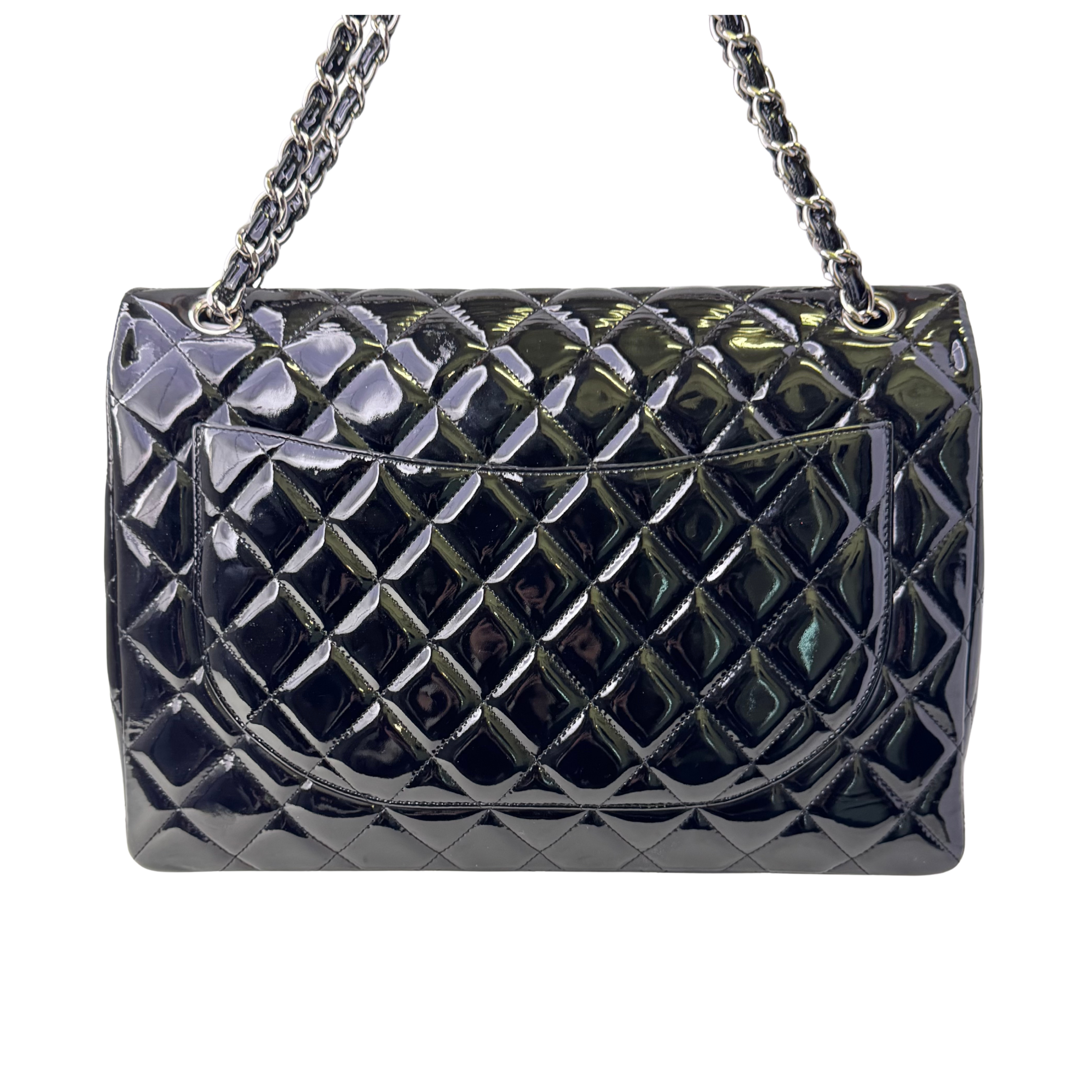 Chanel Maxi Flap Patent Leather Bag Black