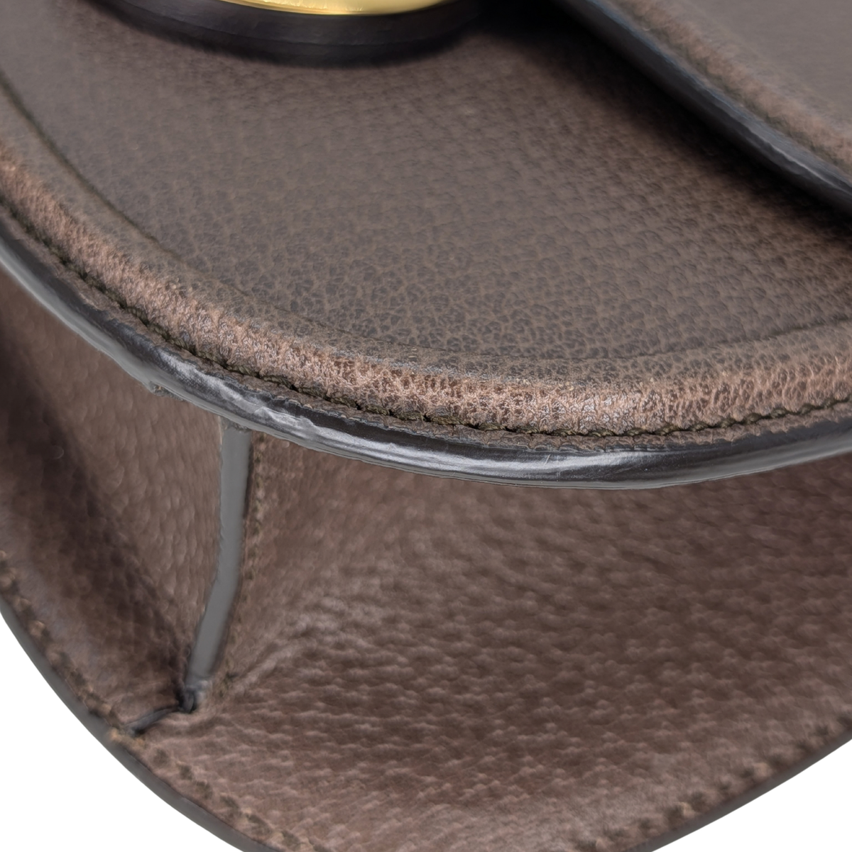 Gucci textured Animalier leather Saddle Crossbody Bag Brown