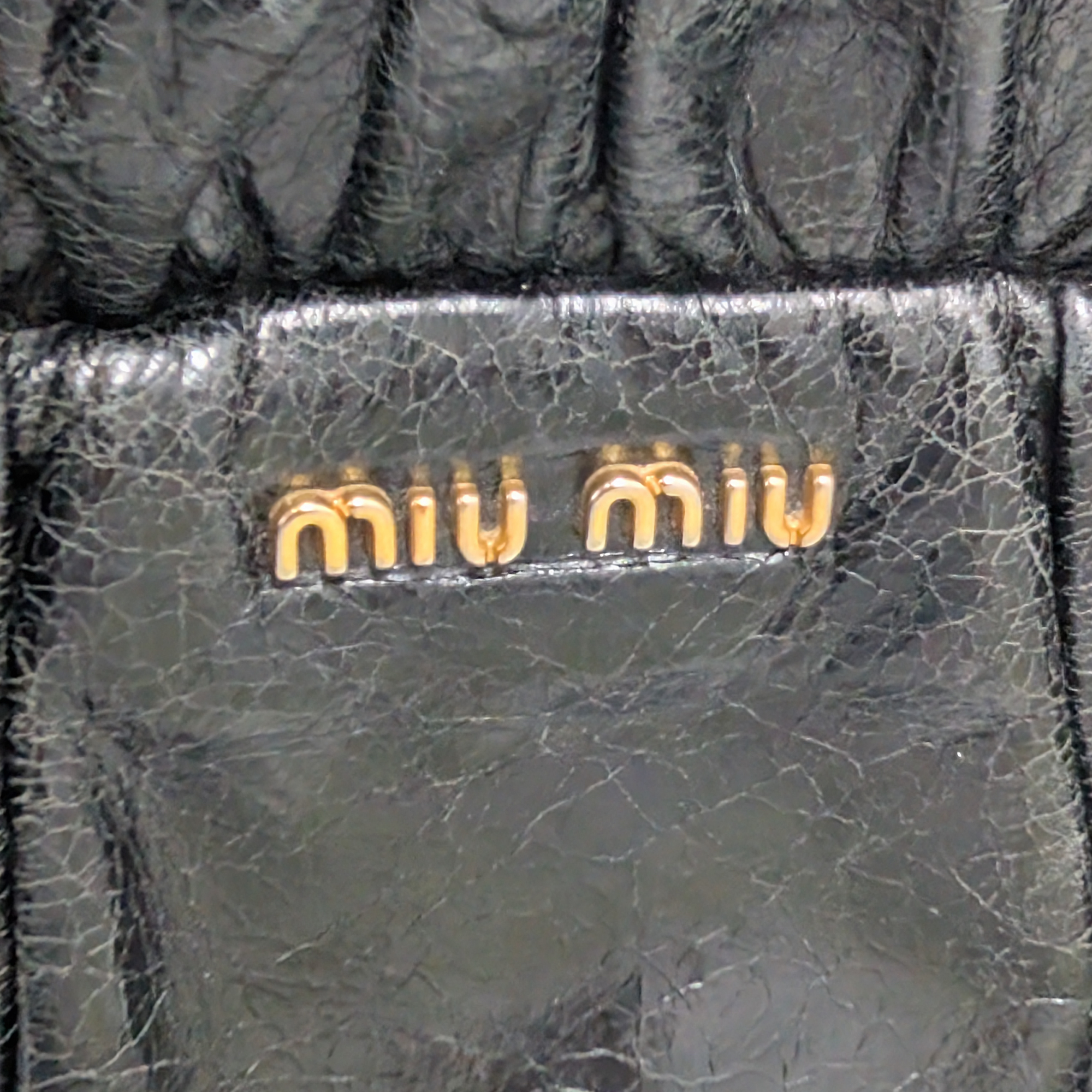 Miu Miu Vitello Crossbody Bag Black