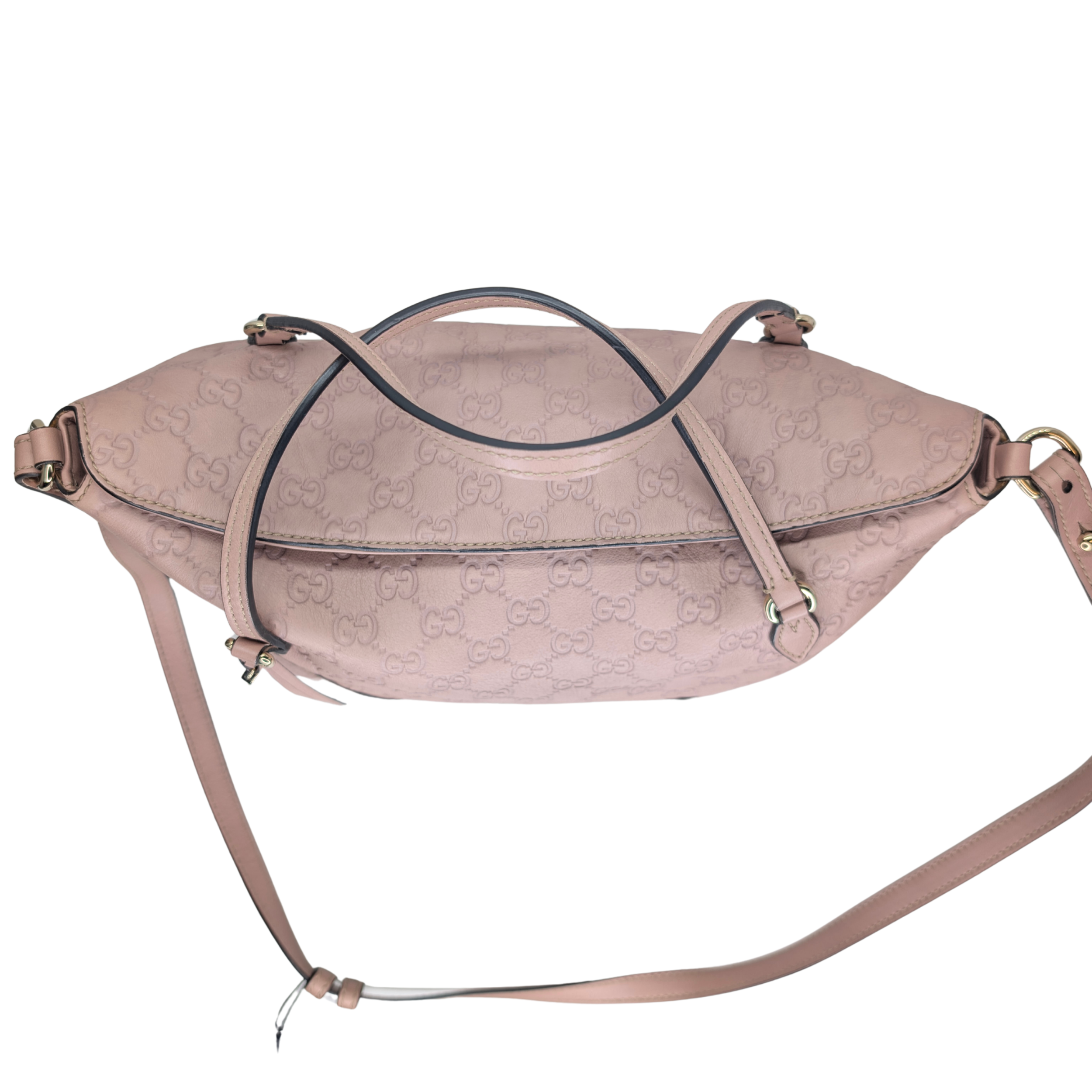 Gucci Guccissima Medium Bree Foldover Tote Soft Pink